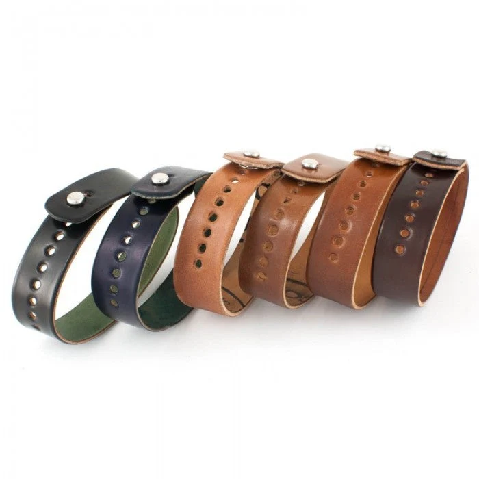 22mm Button stud watch band (cordovan) Color 8 (Deep Burgundy) |  Dial - Image 2