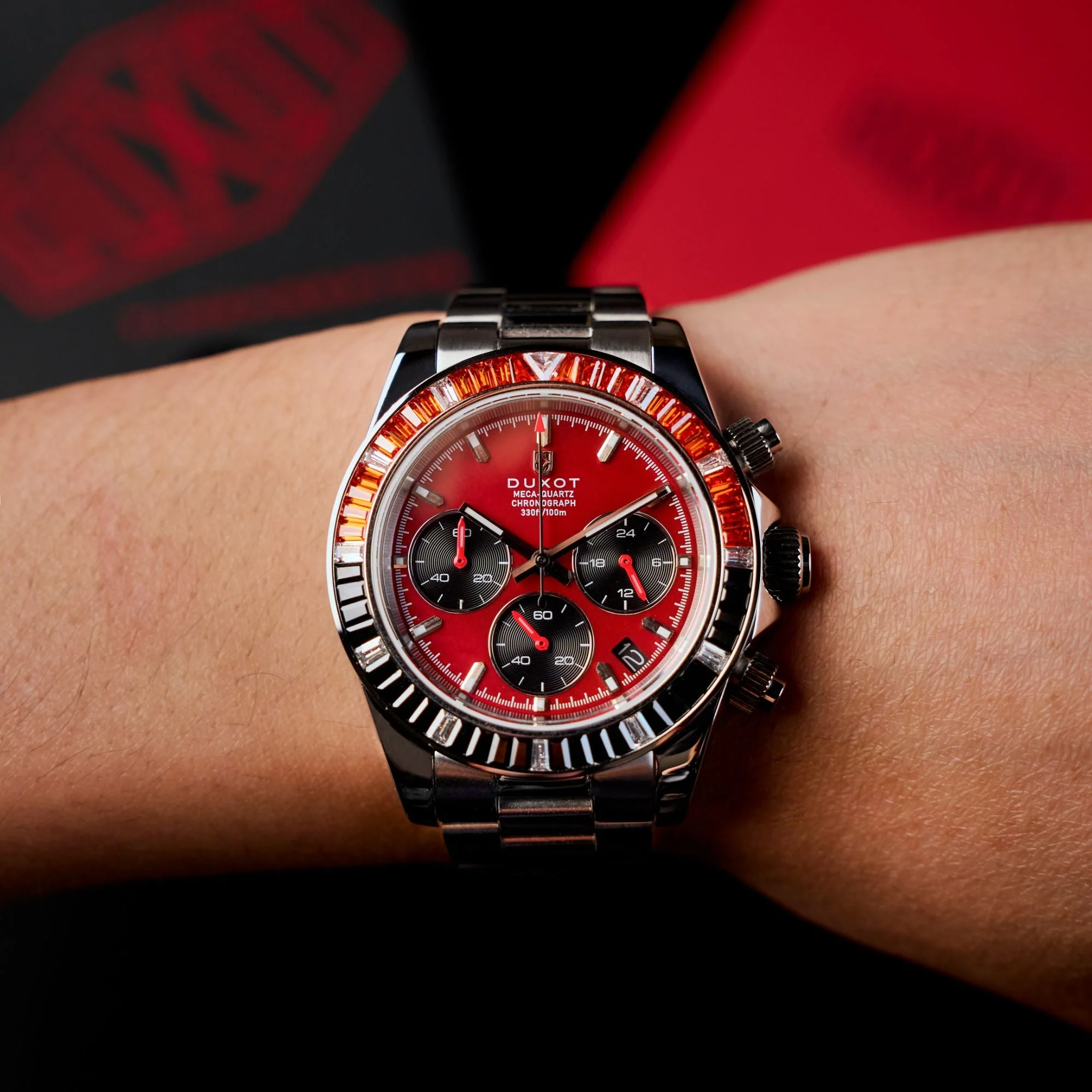 Accelero Rainbow Chronograph Red/Stainless Steel | Red Dial - Image 2