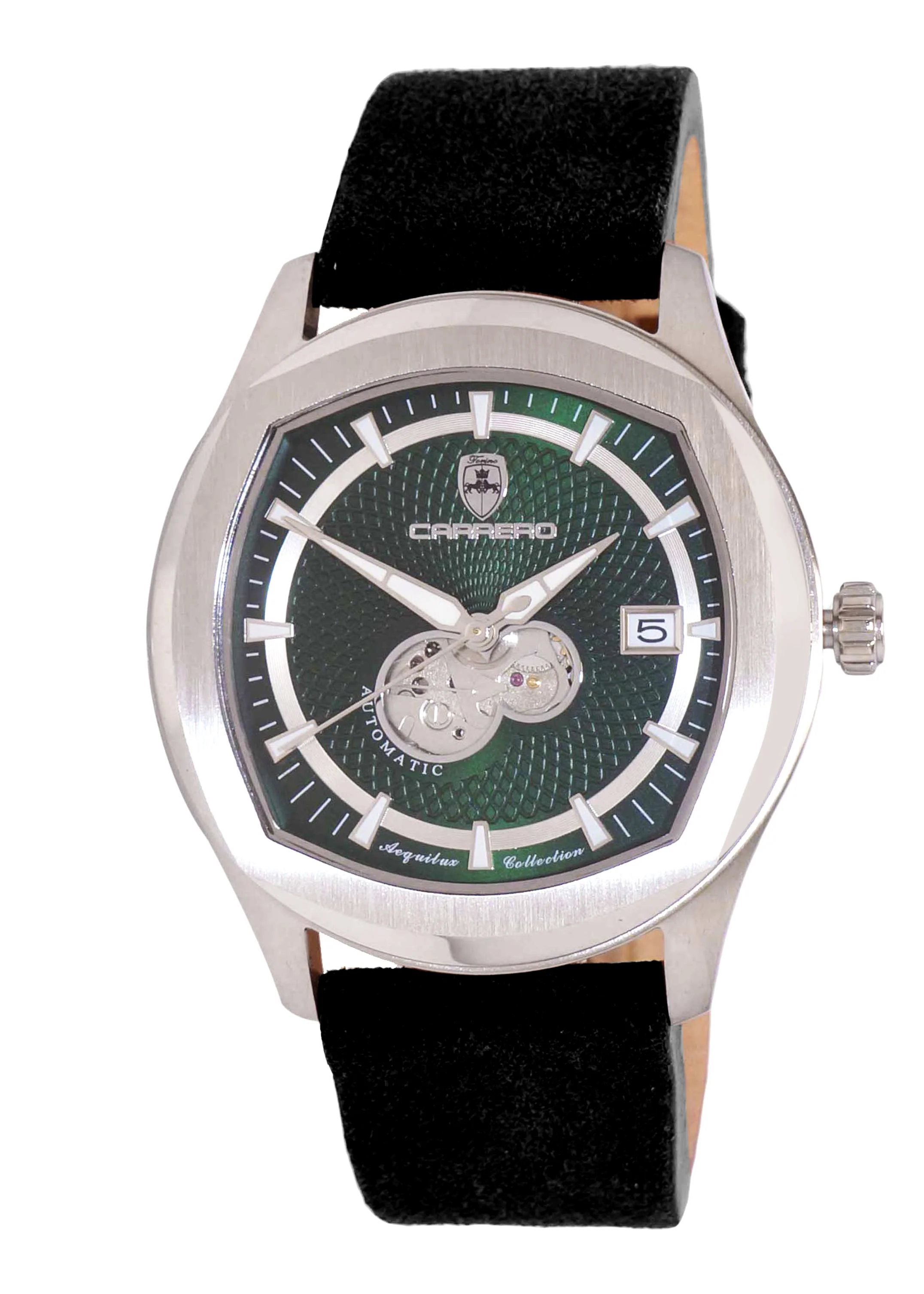 AEQUILUX SILVER TONE/GREEN -BLACK | Green Dial