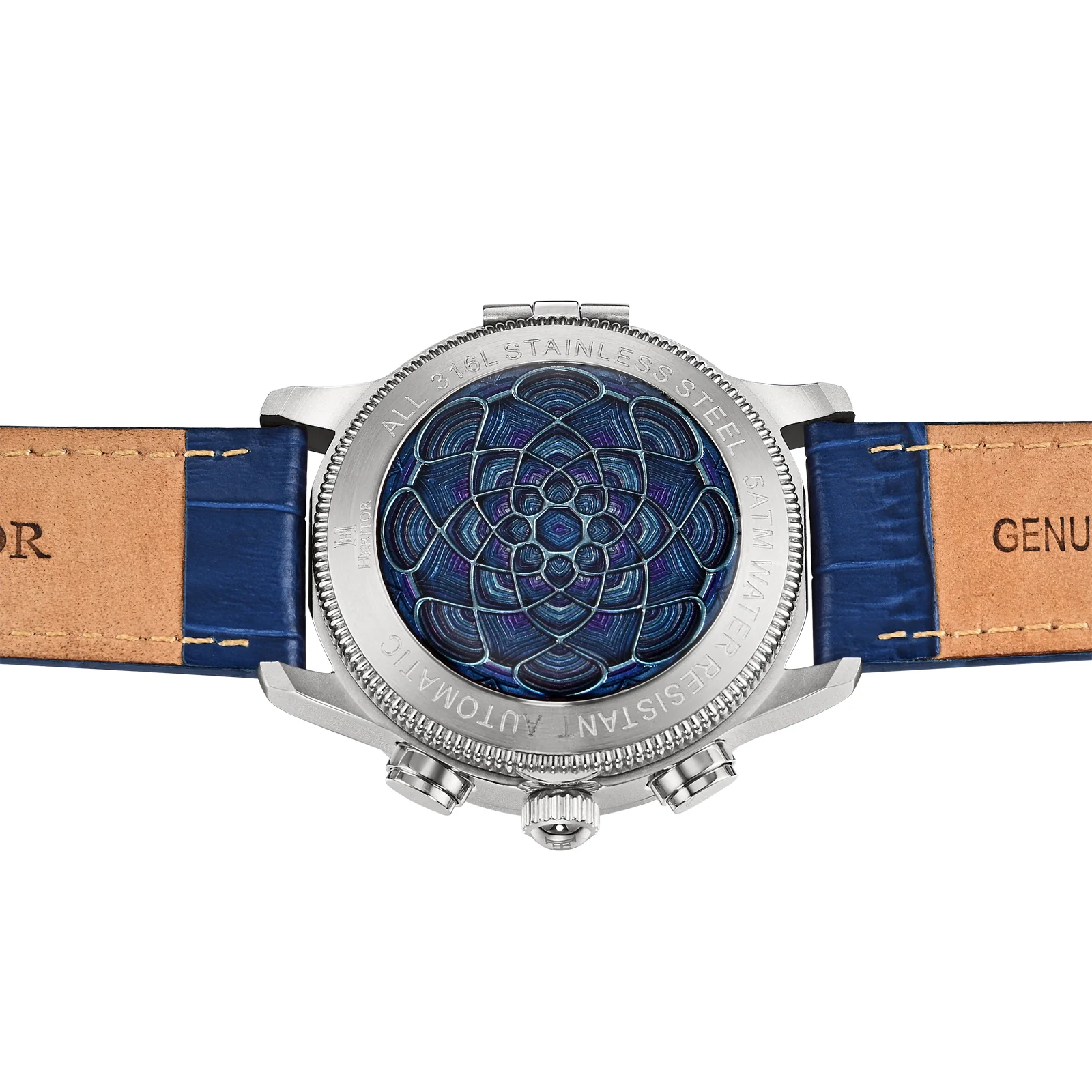 Apostle Custom Enamel Dial Watch Black/Silver | Multi-colored Dial - Image 2