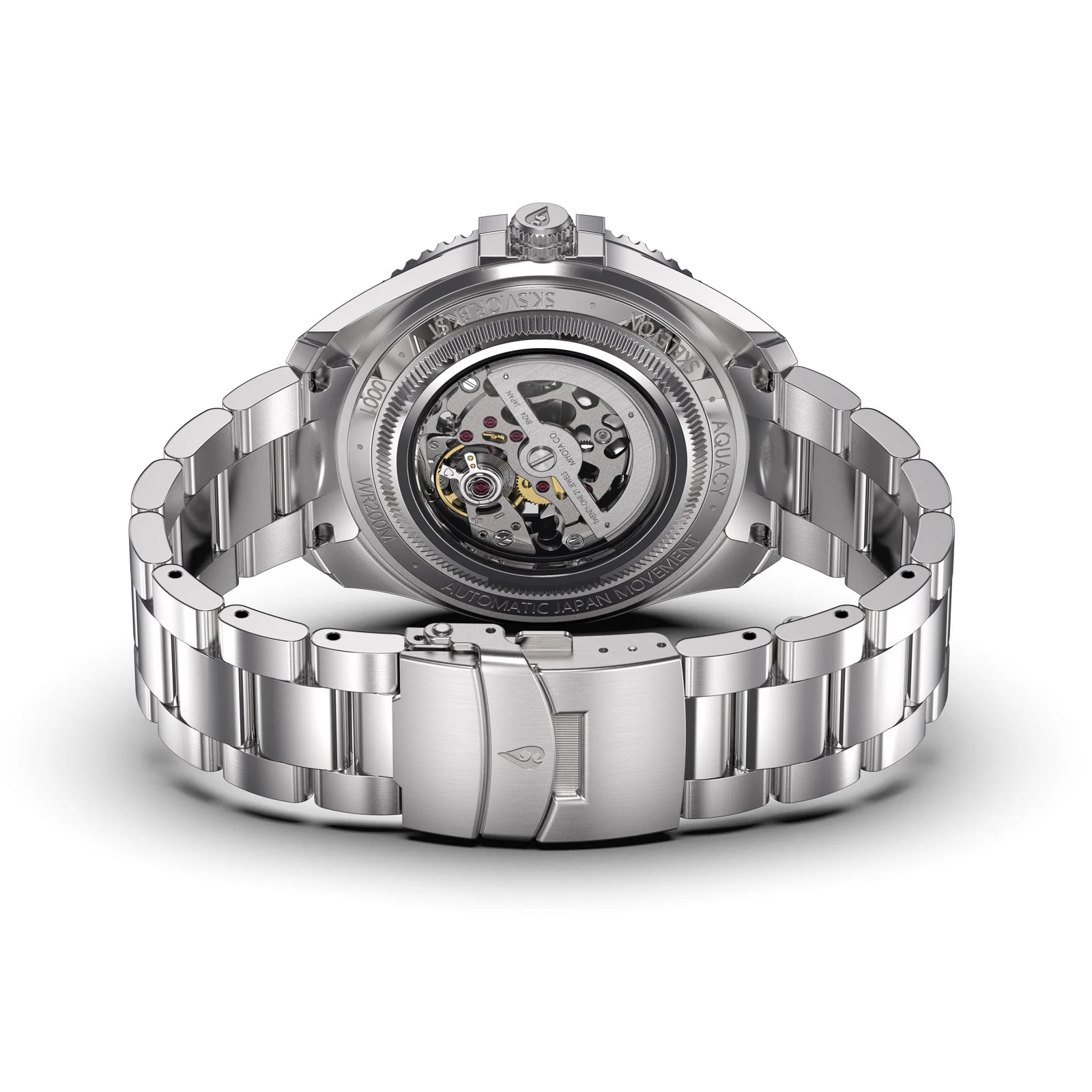Automatic Miyota Movement Skeleton Silver/Orange | Black Dial - Image 11