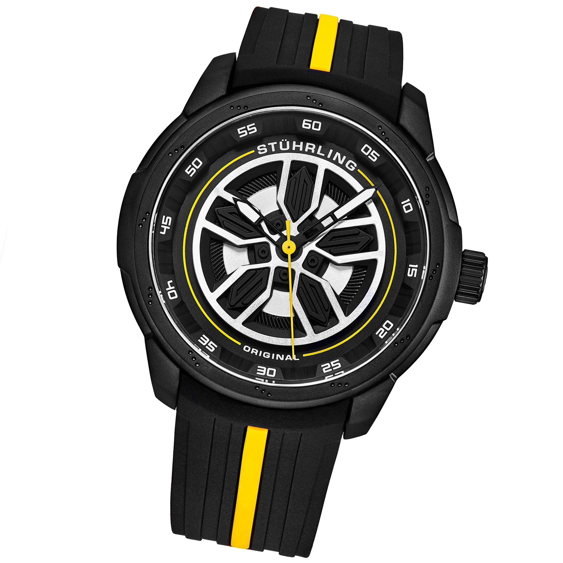 Aviator Black and yellow/Rubber/Black/Silver Dial/Black Case | Black Dial - Image 2