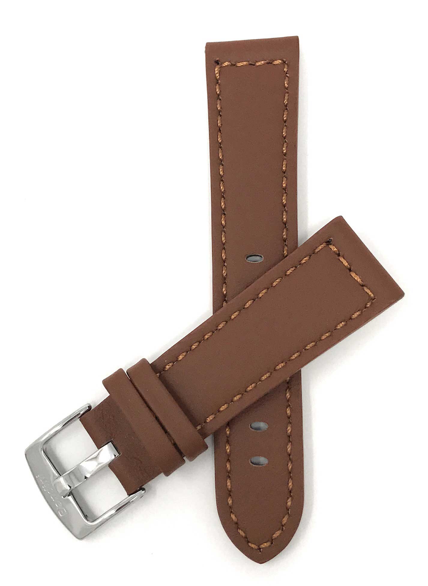 Bandini 28mm Tan Italian Leather Watch Band - Racer - Padded 28mm / Tan / Silver Buckle | Dial
