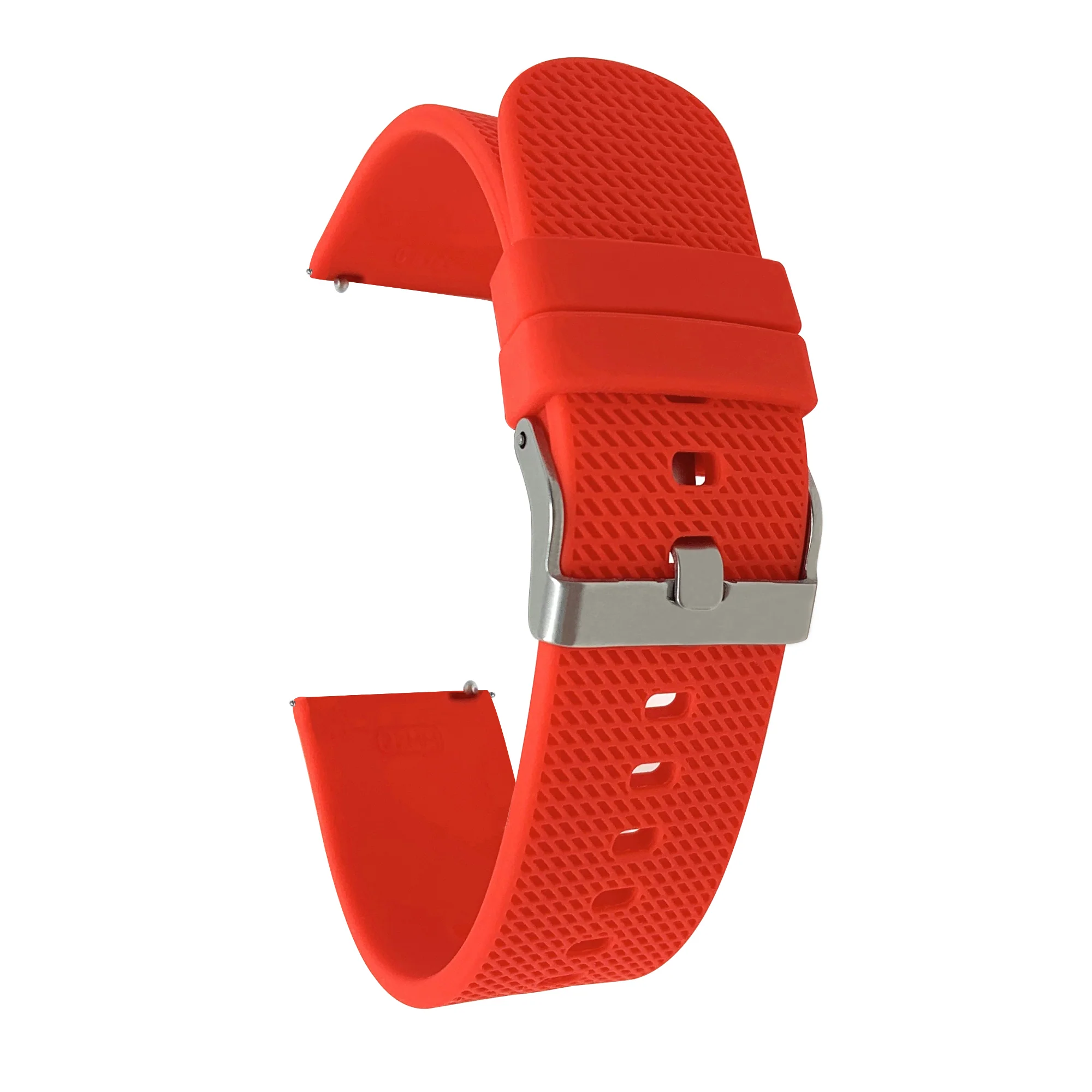Bandini SIL.115 | Mens Quick Release Tire Tread Silicone Sports Watch Band, Waterproof, Red / 22mm 22mm / Red |  Dial