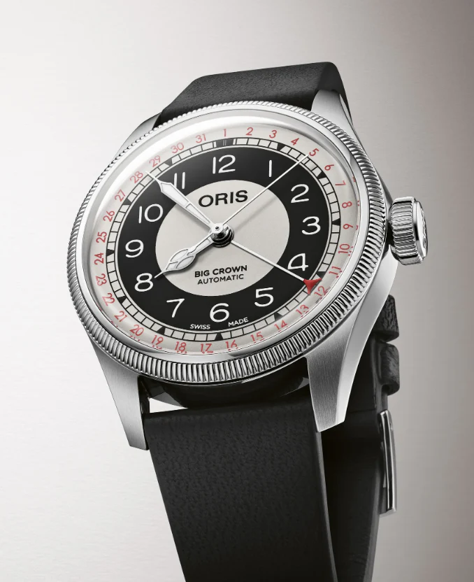 Big Crown Pointer Date Bullseye Black & White/Black Leather Black-White Dial - Image 3