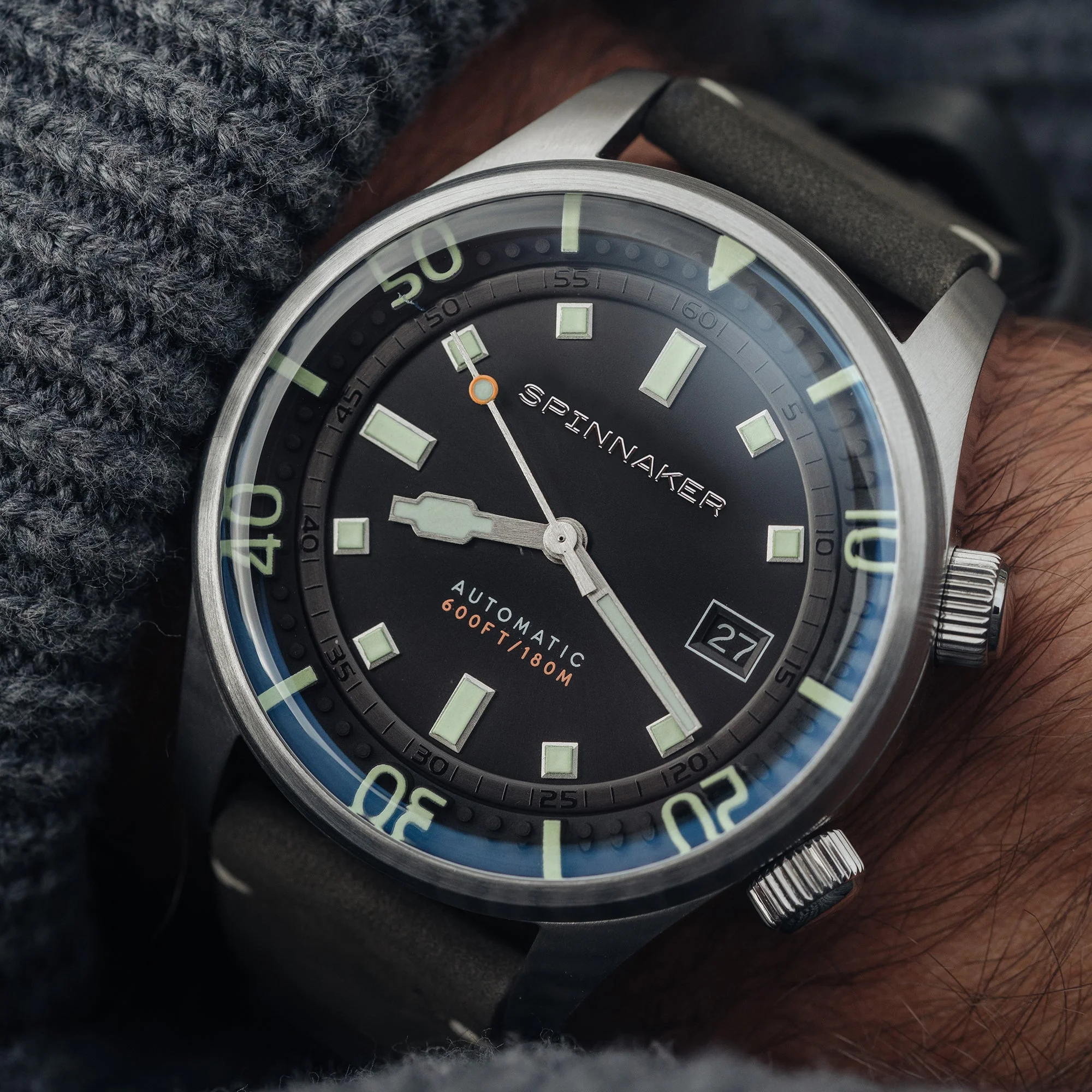 Bradner Black / Green / Leather | Black Dial - Image 10