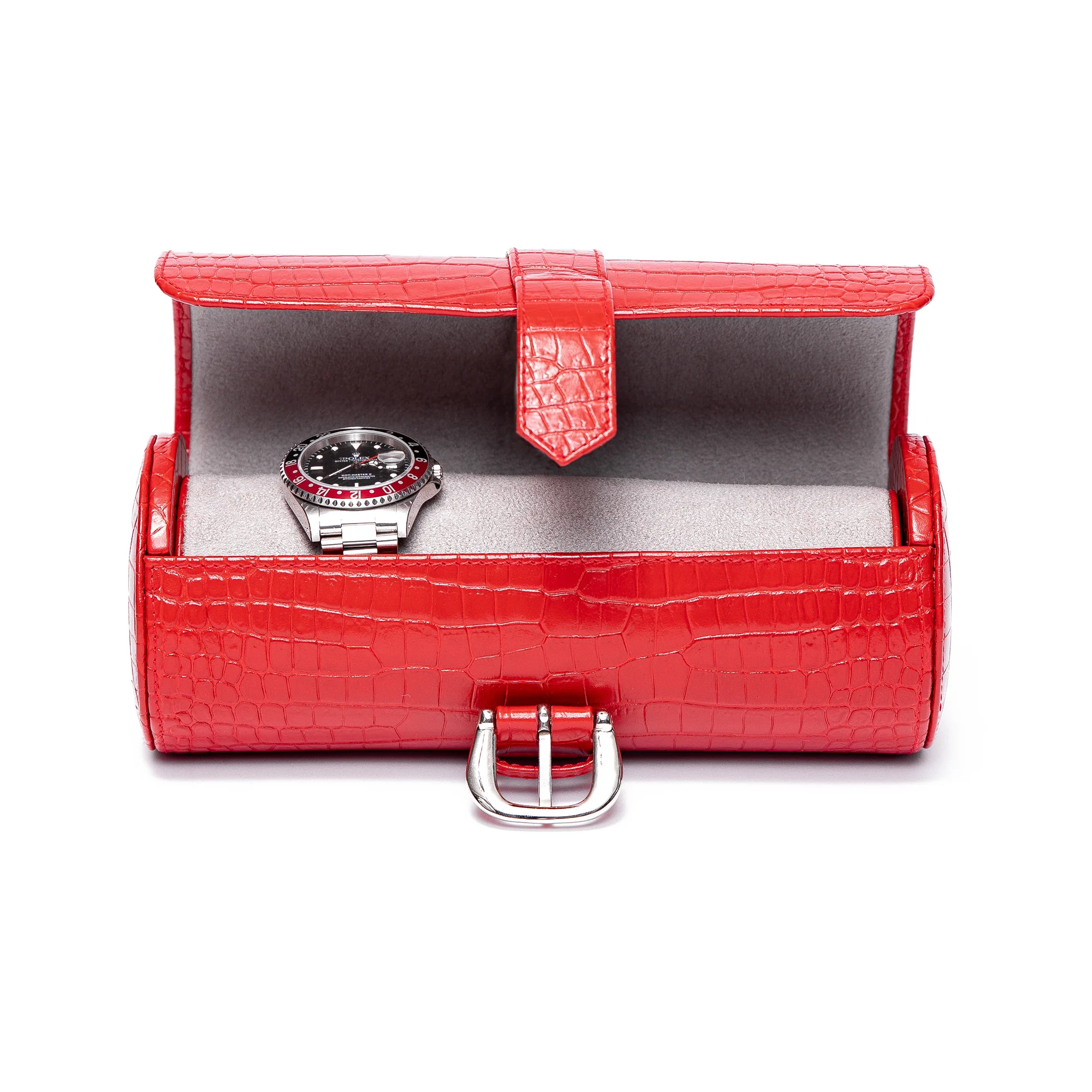 Brompton Leather Three-Watch Roll Red - Image 2