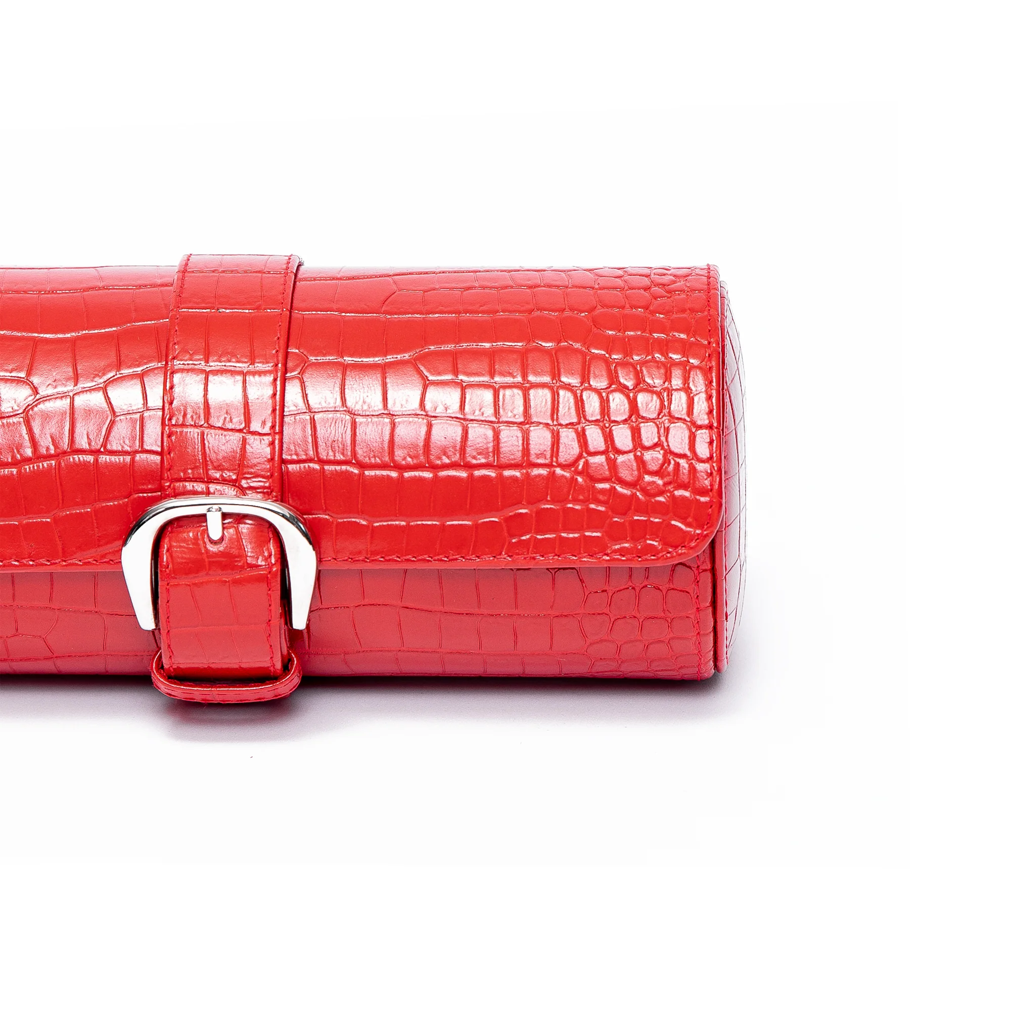 Brompton Leather Three-Watch Roll Red - Image 3