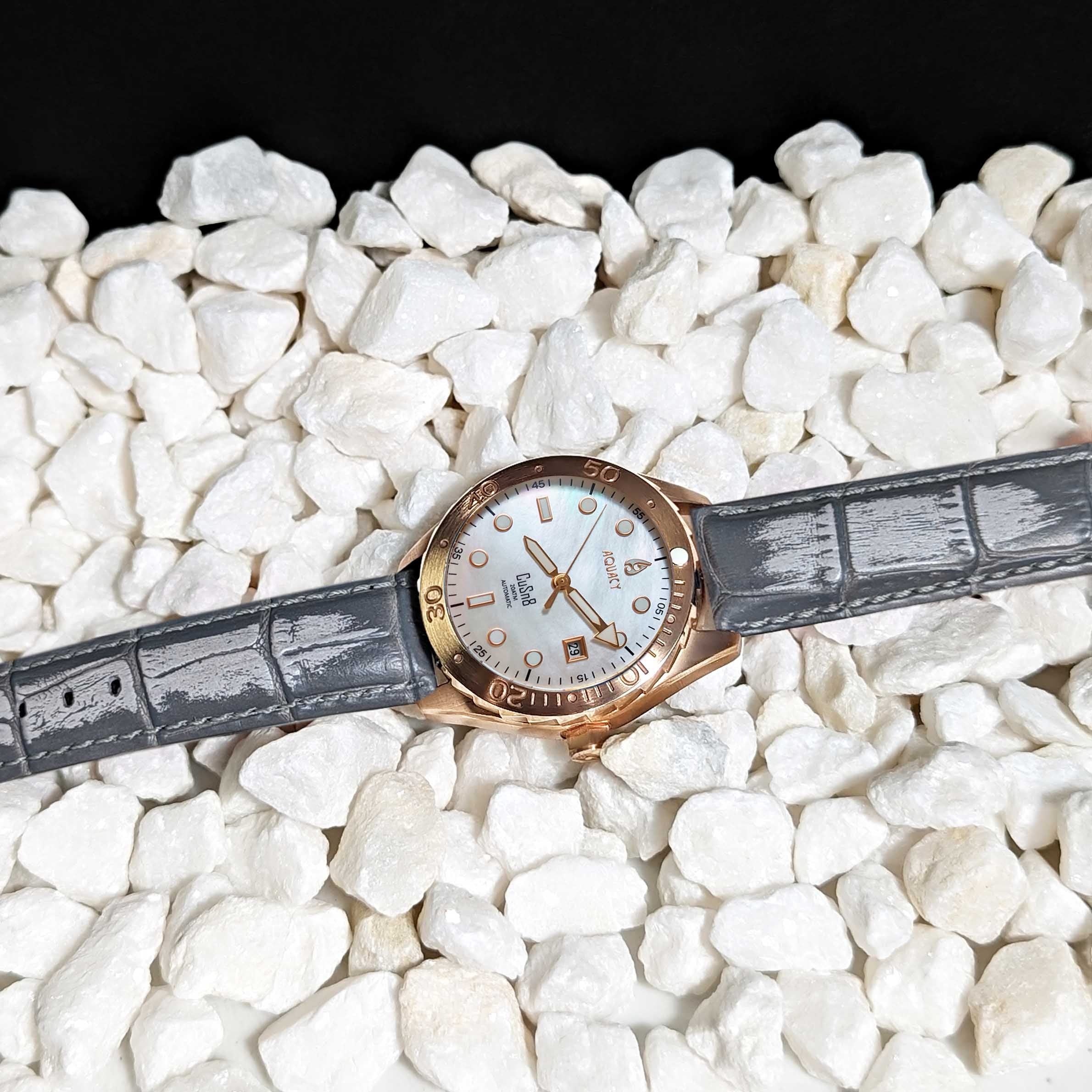 Bronze CuSn8 Men's White Mother of Pearl Automatic Watch White Mother of Pearl | Mother of Pearl Dial - Image 13