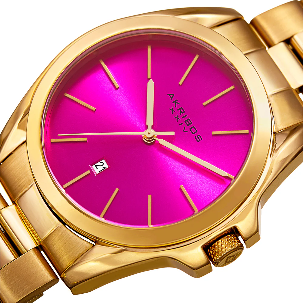 Casual-AK948YGPK Gold/Stainless Steel | Salmon Dial - Image 3