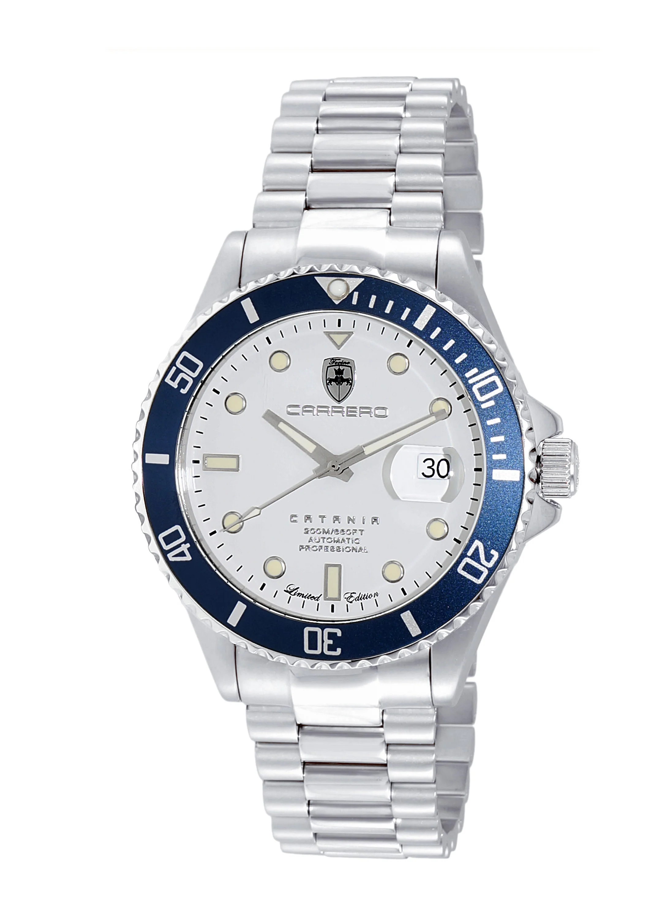 CATANIA -PD SILVER TONE/WHITE-BLUE | White Dial