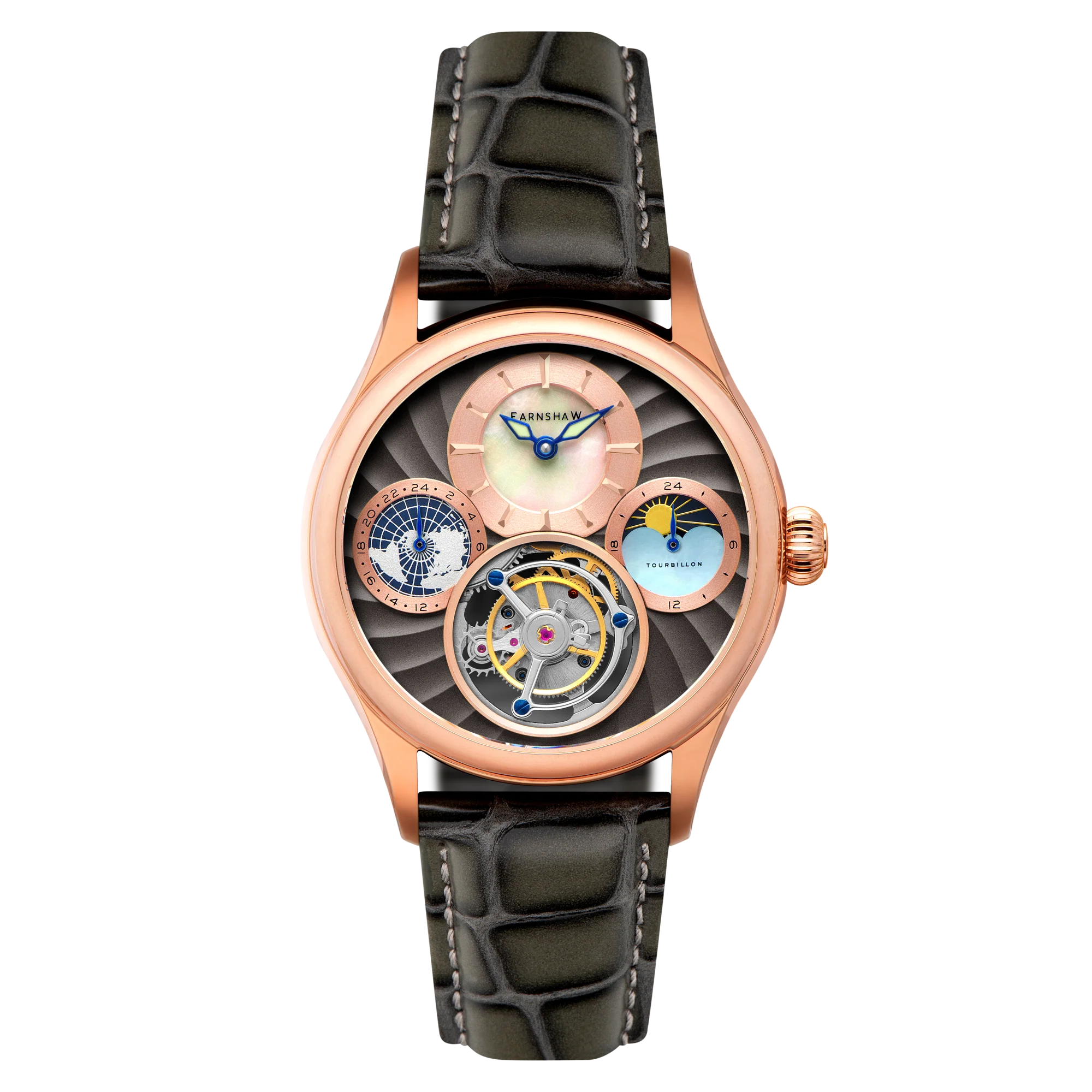 Celestial Huggins Tourbillon Mechanical Limited Edition Grey / Genuine Leather | Grey Dial