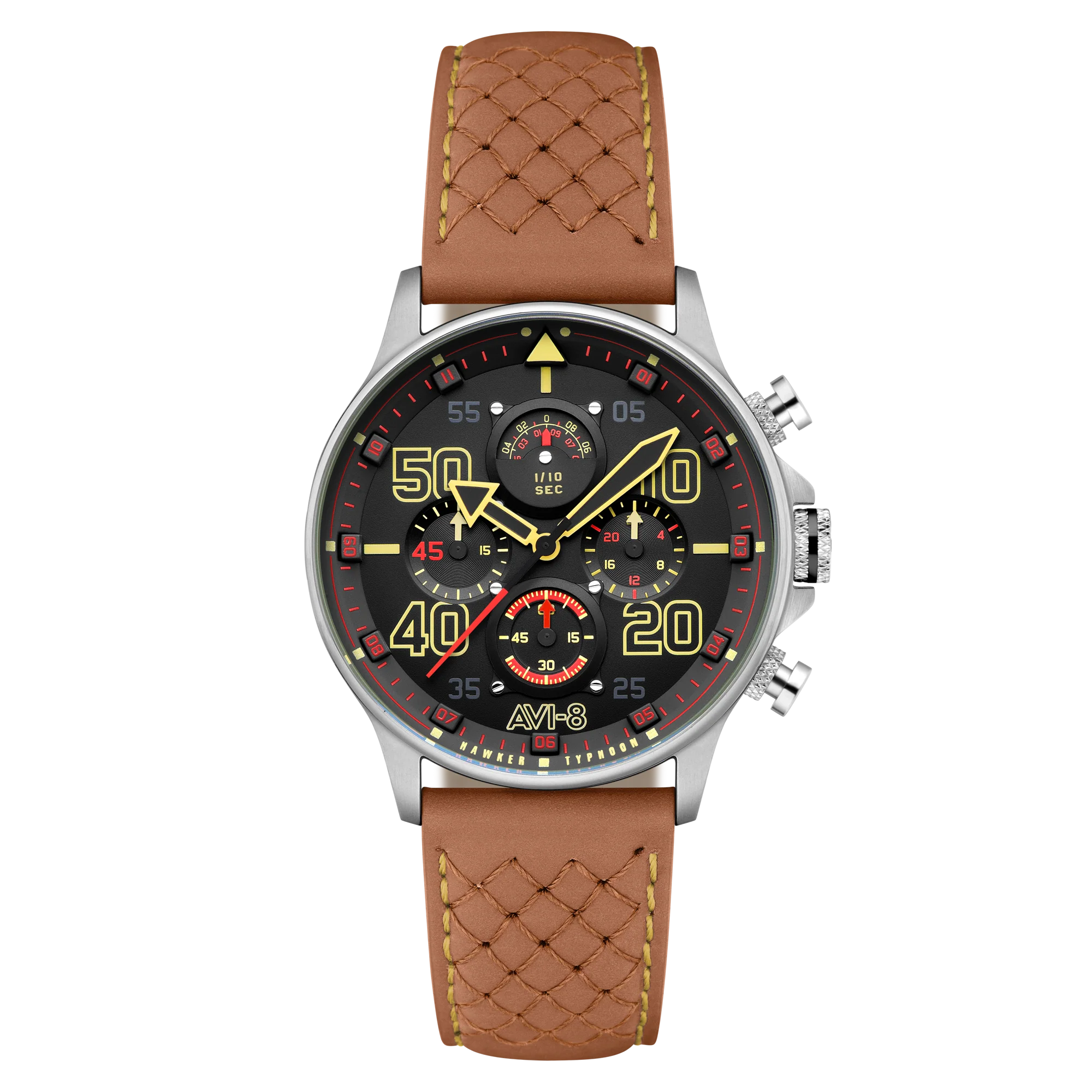 Coningham Chronograph Black / Leather Black Dial