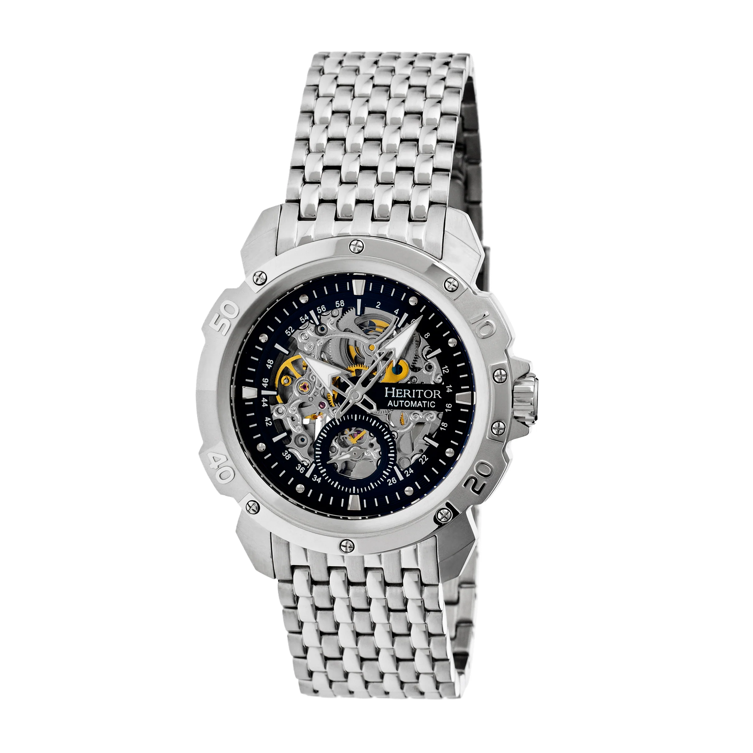 Conrad Stainless Steel Silver/Black | Black Dial