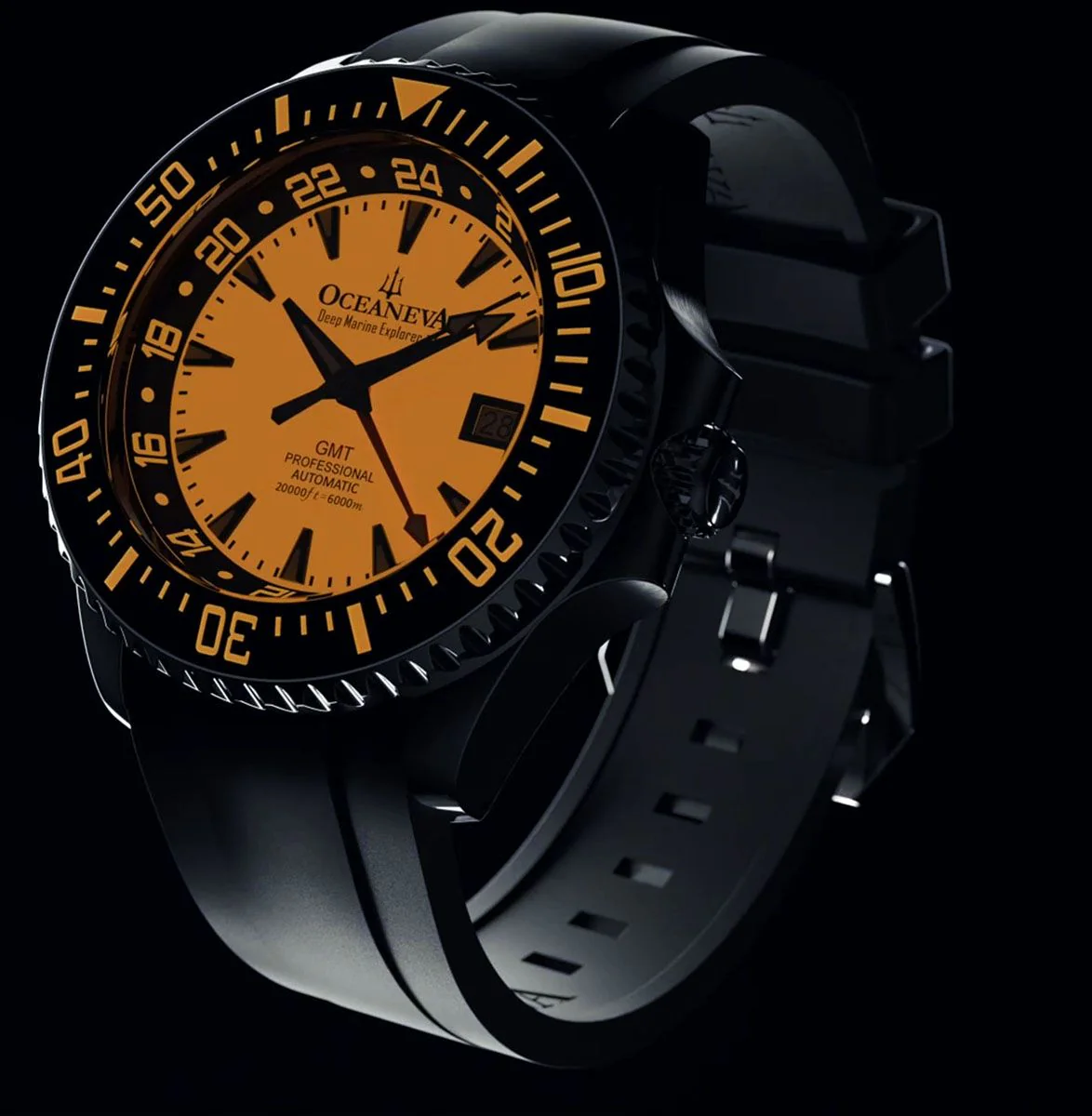 Deep Marine Explorer VI 6000M - GMT True Dive OrangeLume White Dial - Image 7