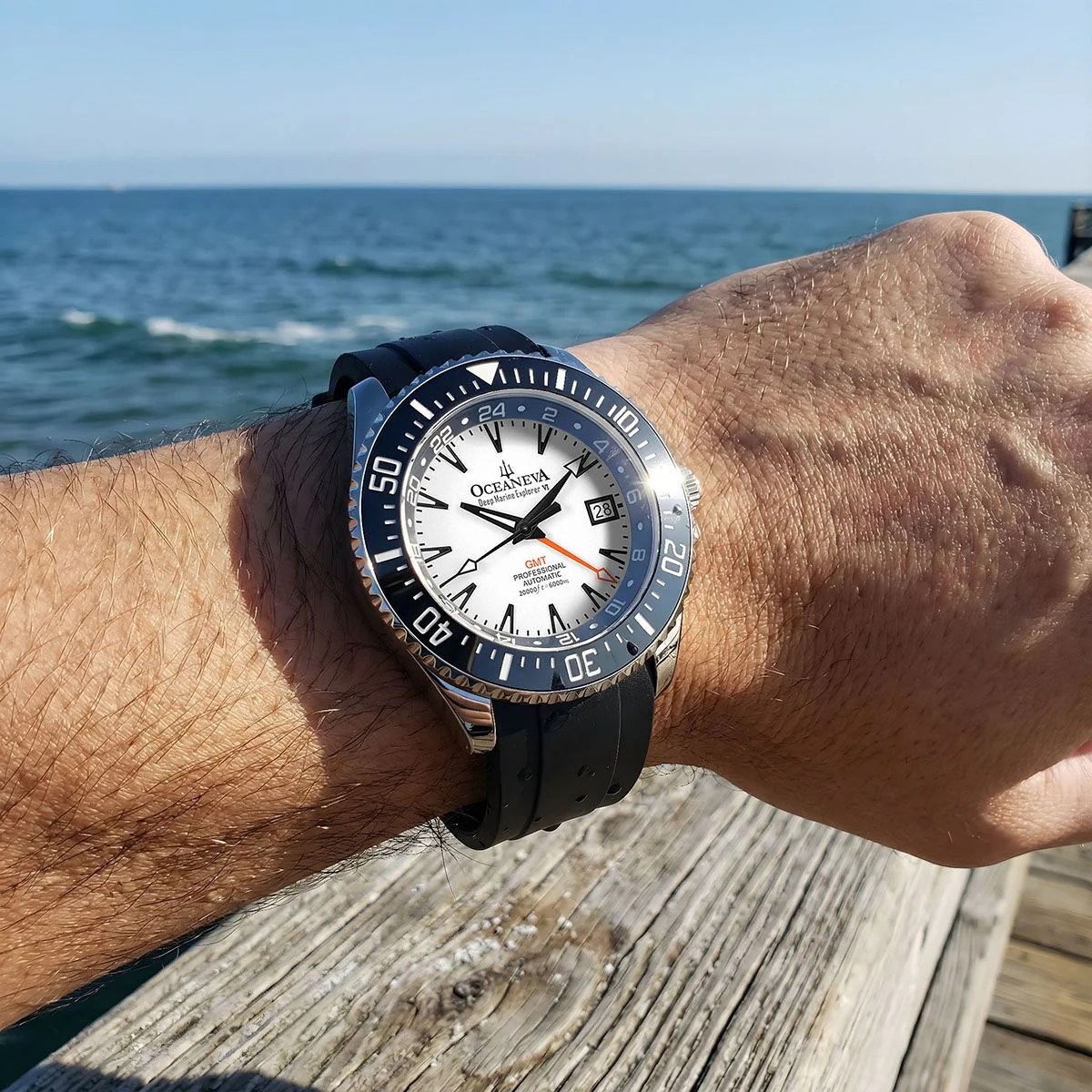 Deep Marine Explorer VI 6000M - GMT True Dive OrangeLume White Dial - Image 9