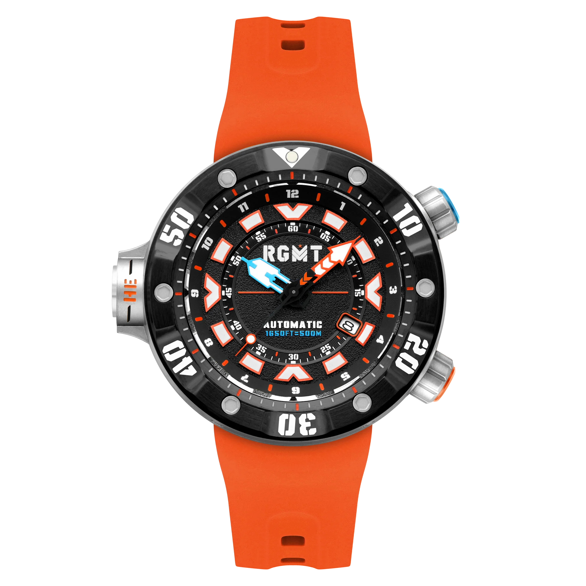 Depth Charge Automatic Black  & Orange / Silicone | Black Dial