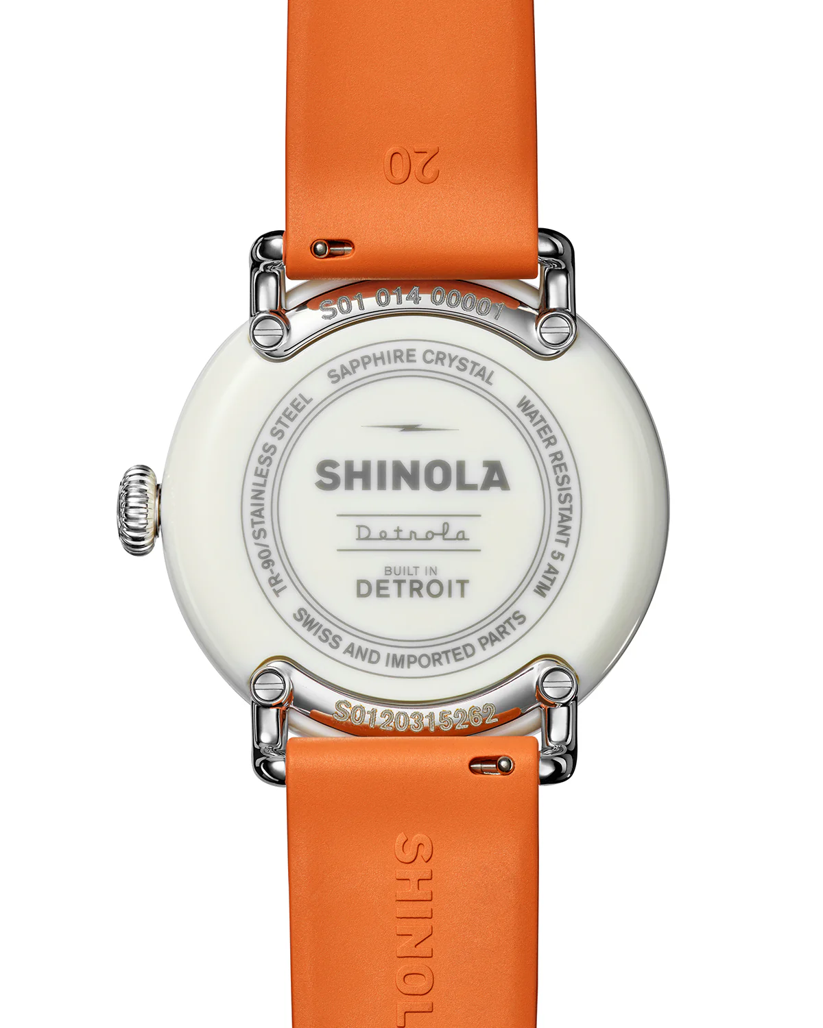 Detrola 3HD 41mm, Orange Rubber Strap AquGrn Aqua Green Dial - Image 4