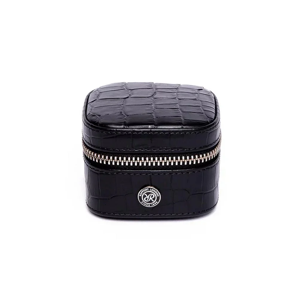 Director's Range Leather Small Stud Box in Black Black