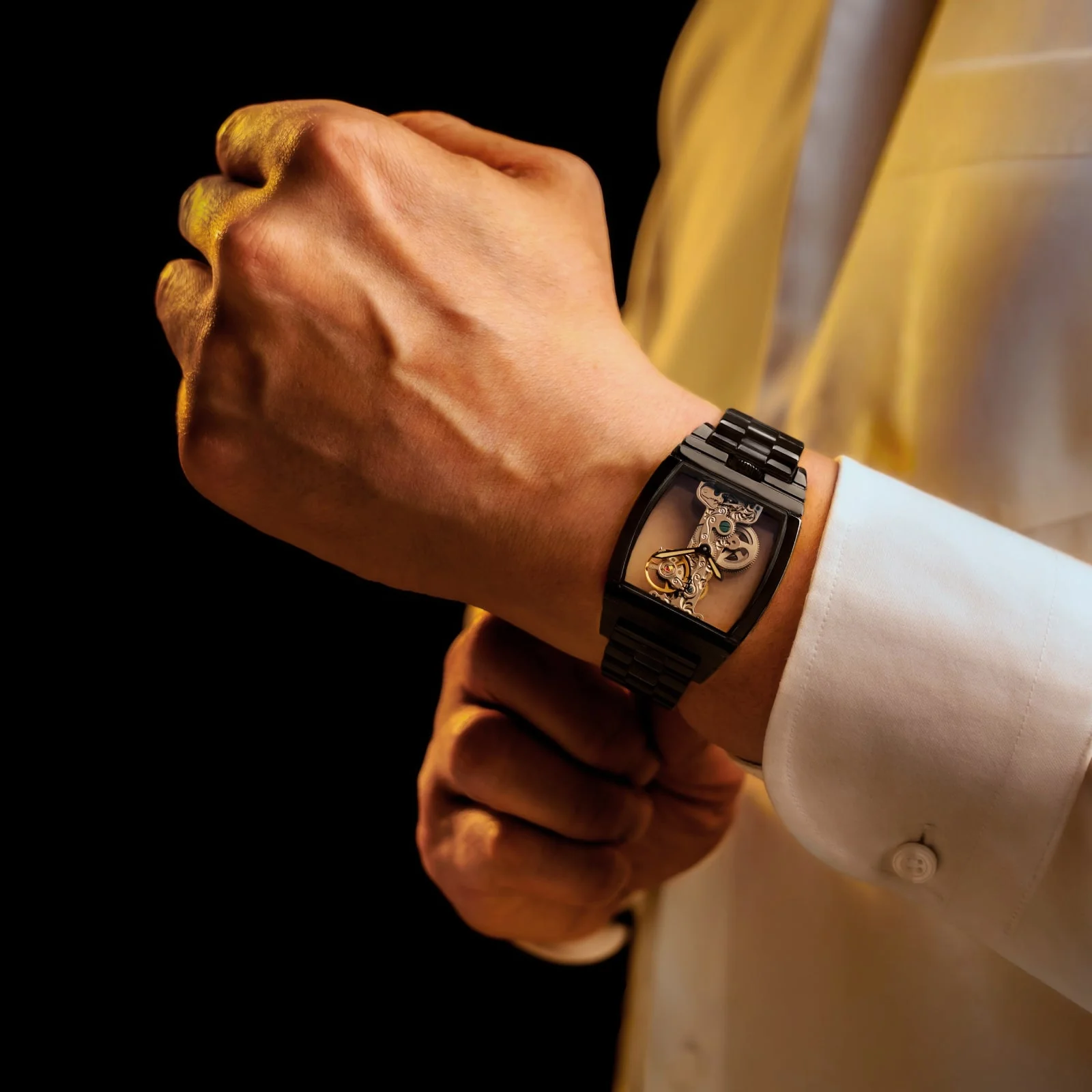 Discovery Wolver Bridge Mechanical Black / Stainless Steel Transparent Dial - Image 4