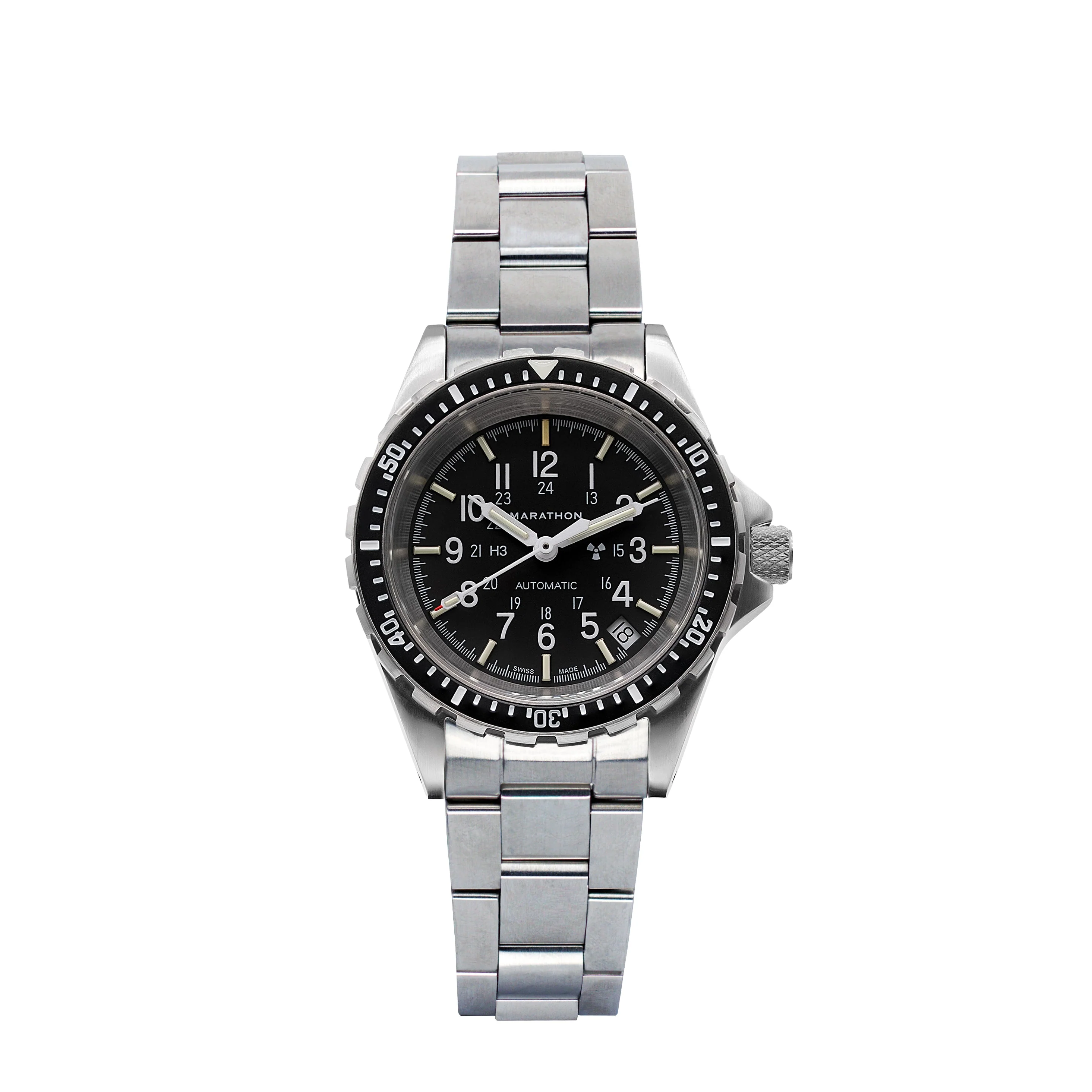 Divers Auto Medium Search and Rescue Black NGM/Steel Bracelet Matte Black Dial