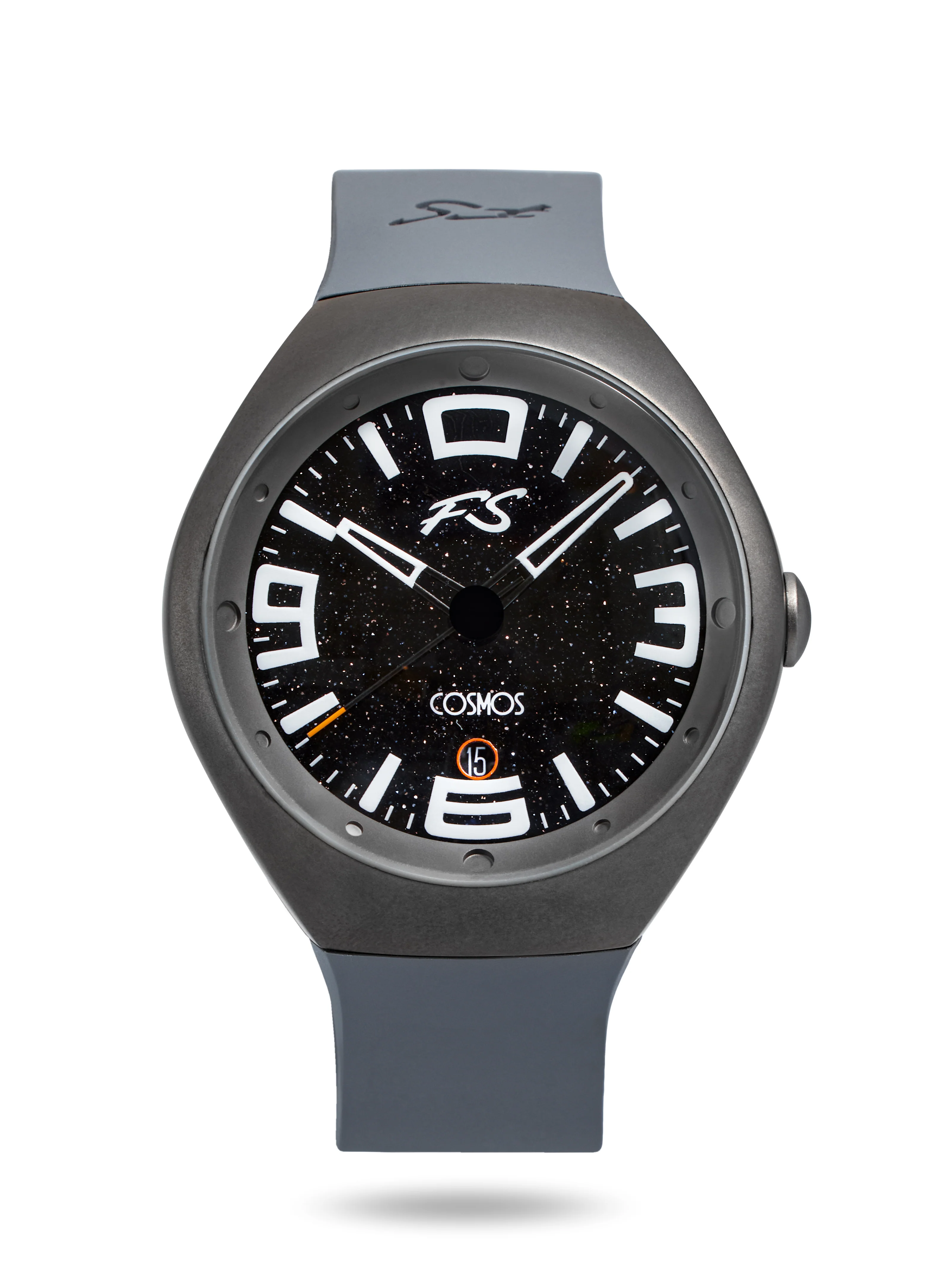 Frank Stephenson's Cosmos Series Gray Case, Black Dial, Gray Strap | Black Dial