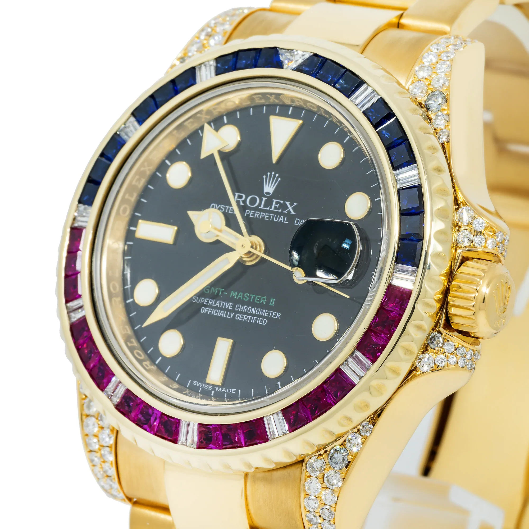 Pre-Owned Rolex GMT-Master II Yellow Gold, blue and red-Black Dial - Image 2