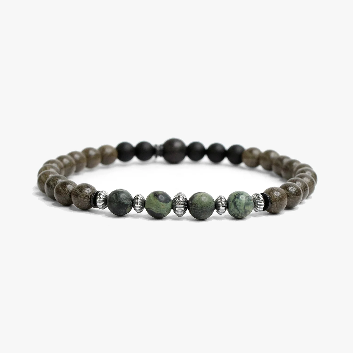Gray Wood, Green Kambaba Jasper M (7.25" Wrist) | Dial