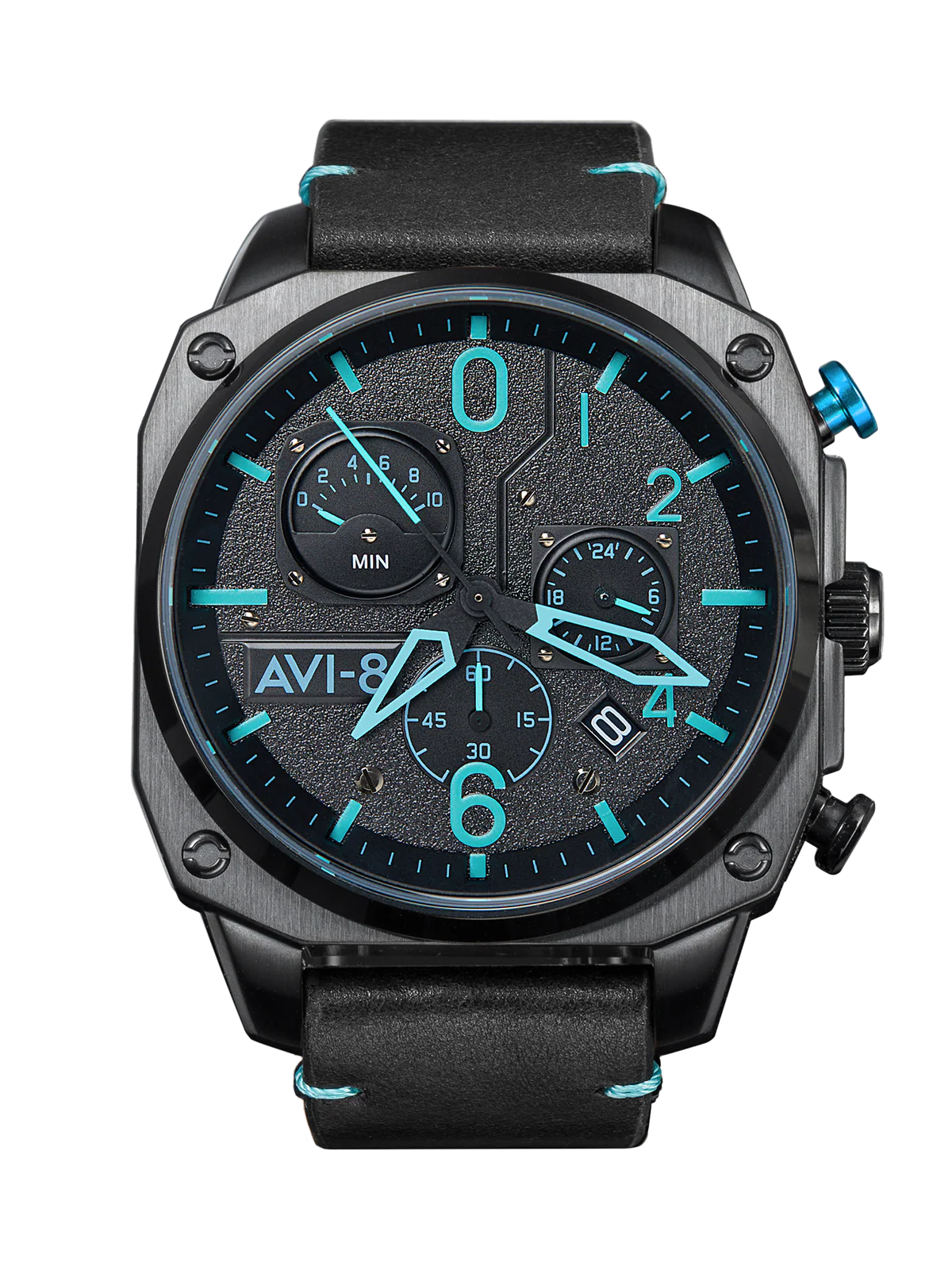 Hawker Hunter Retrograde Chronograph Black & Blue Dial / Leather | Black Dial