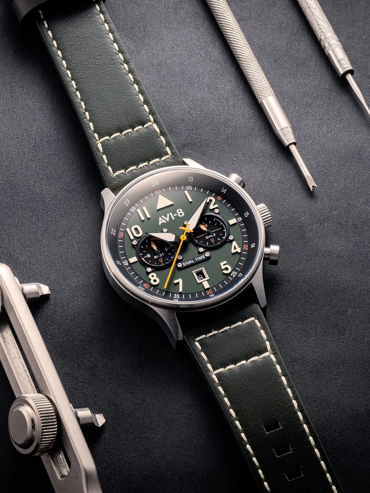 Hawker Hurricane Carey Dual Time Merville | Green Dial - Image 13