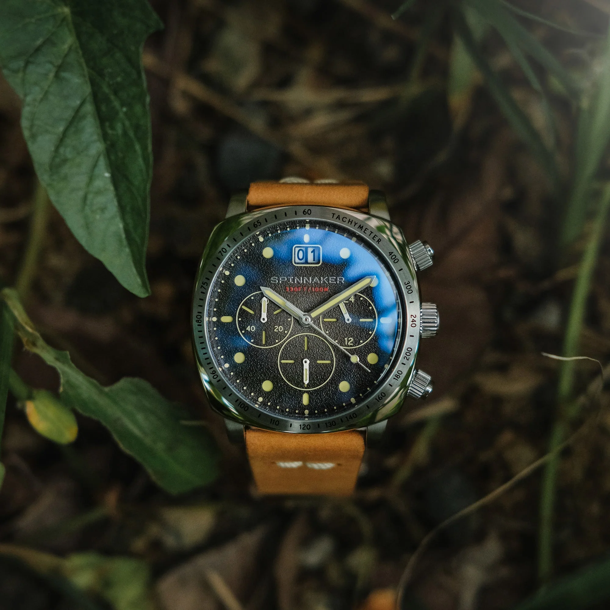 Hull Chronograph Black & Brown / Leather Black Dial - Image 4