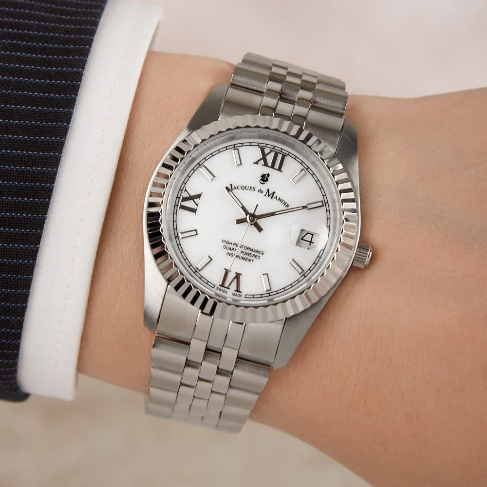 Inspiration Roman Mother of pear dial, stainless steel bracelet Mother-of-Pearl Dial - Image 4