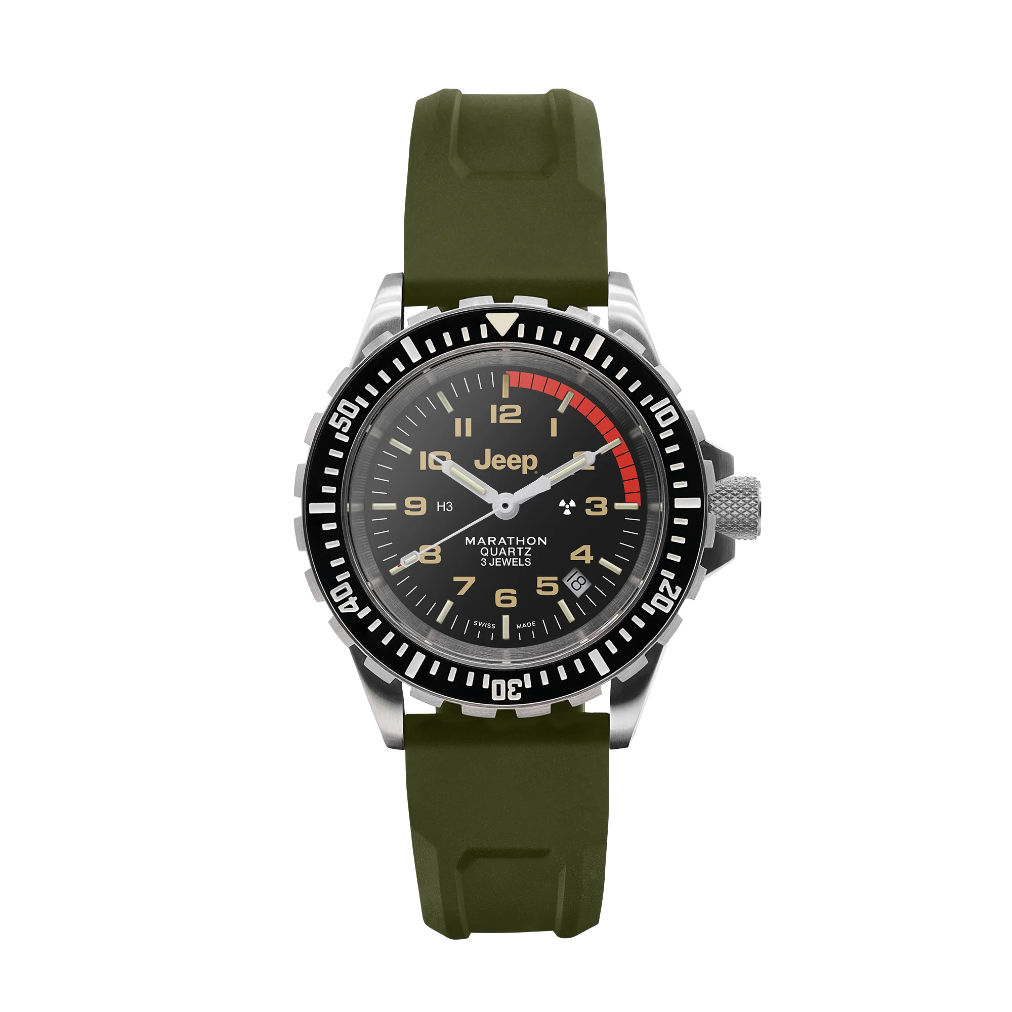 JEEP TSAR on Rubber (OD Green) JEEP TSAR | Black Dial