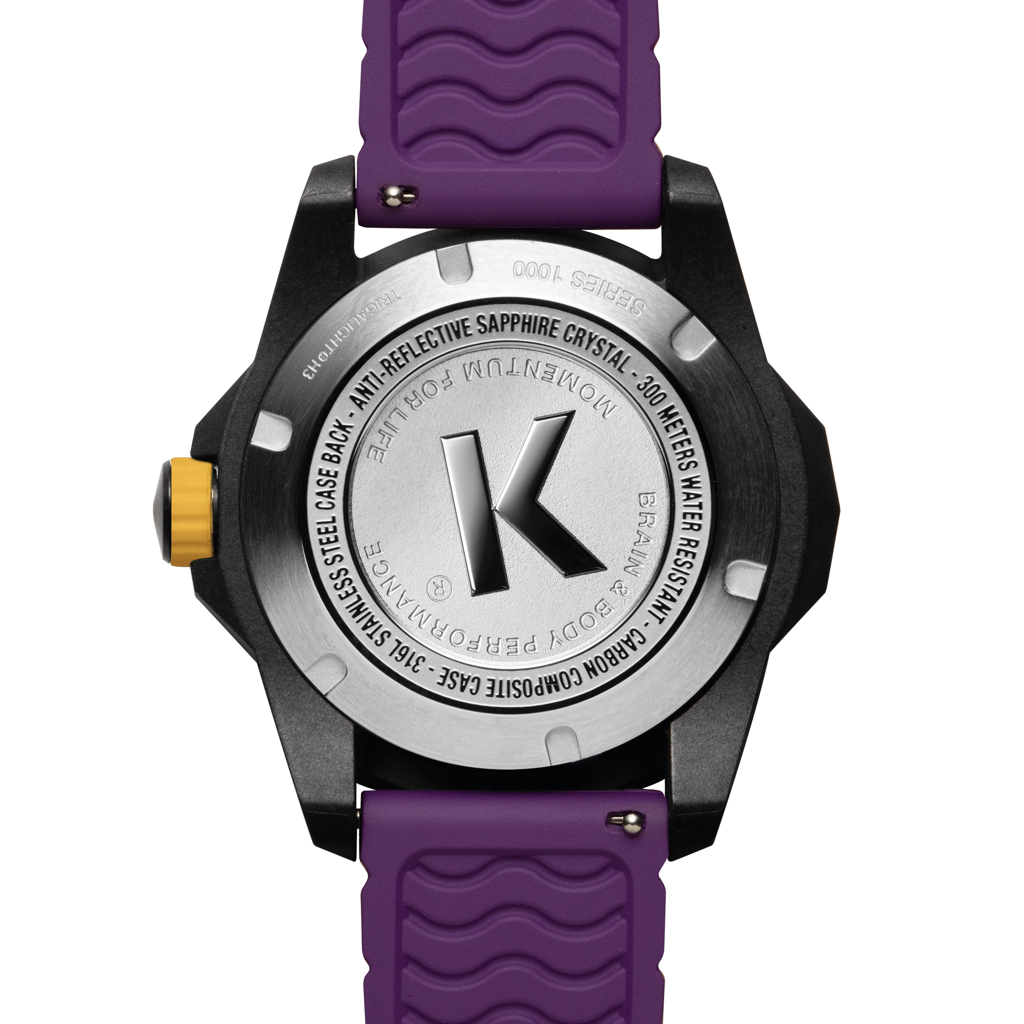 Kenetik Carbon Composite Dive CARBON CASE/BLACK&ROSE DIAL/GREEN STRAP Black-Pink Dial - Image 3