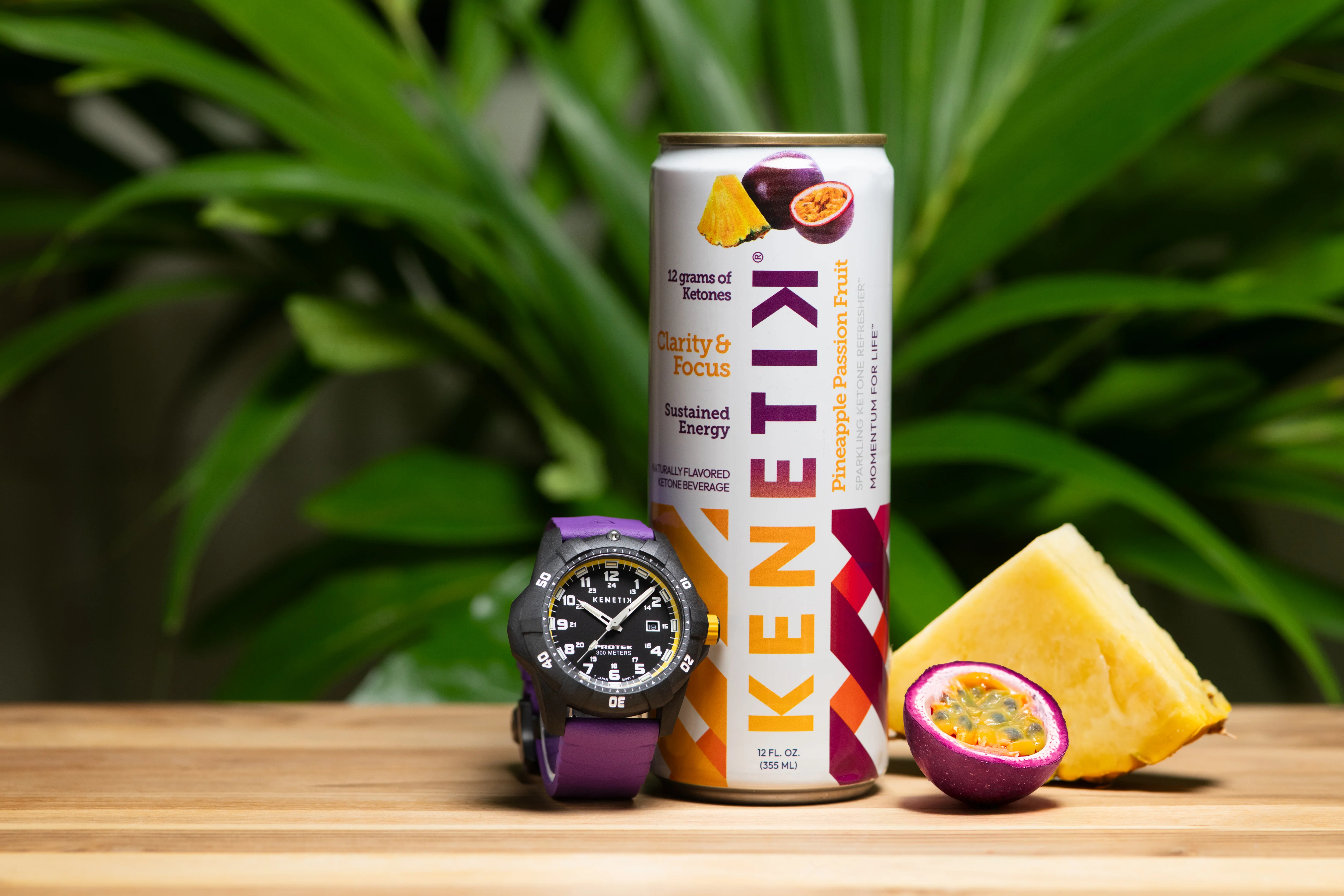 Kenetik Carbon Composite Dive CARBON CASE/BLACK&YELLOW DIAL/PURPLE STRAP Black-Yellow Dial - Image 7