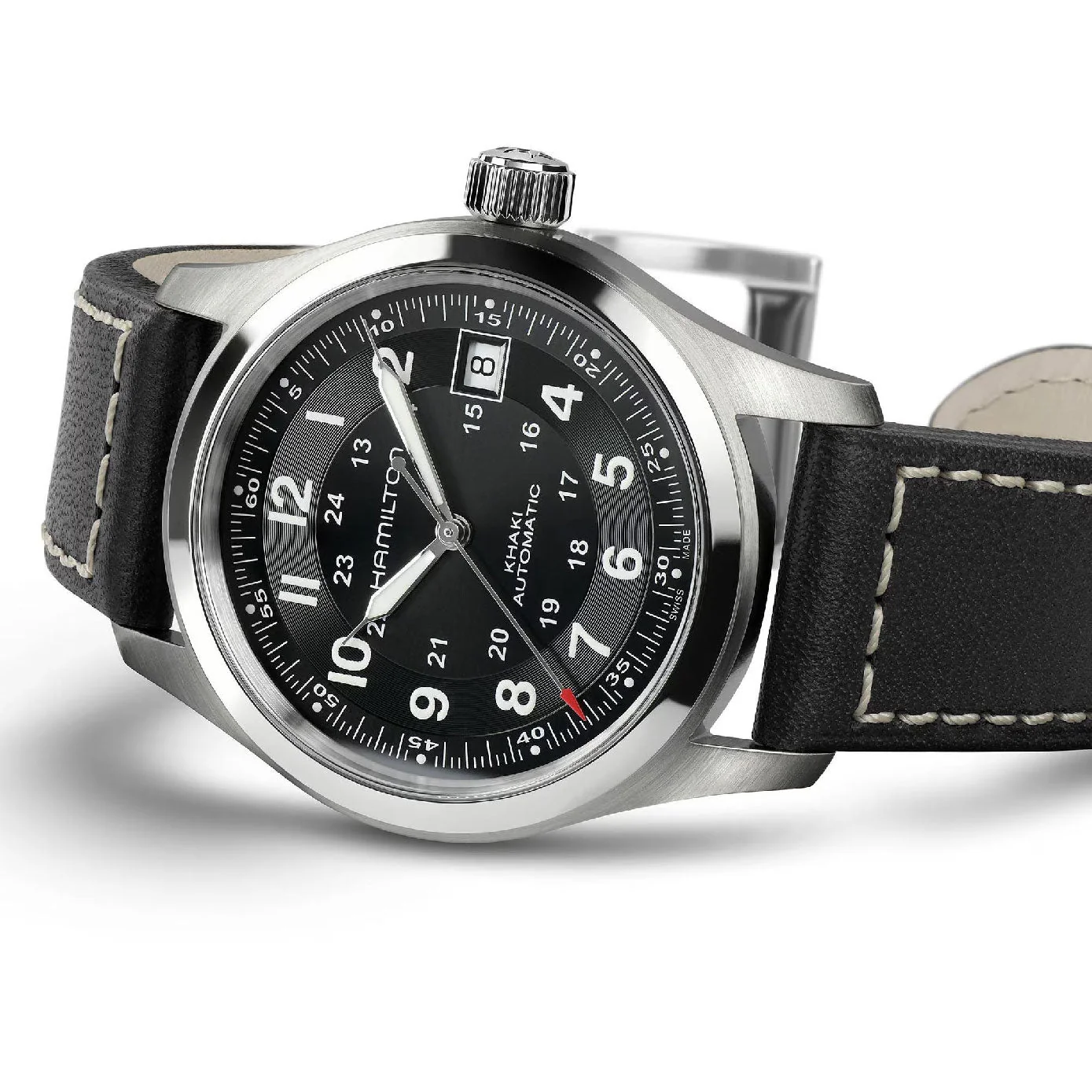 KHAKI FIELD Black / Leather Black Dial - Image 3