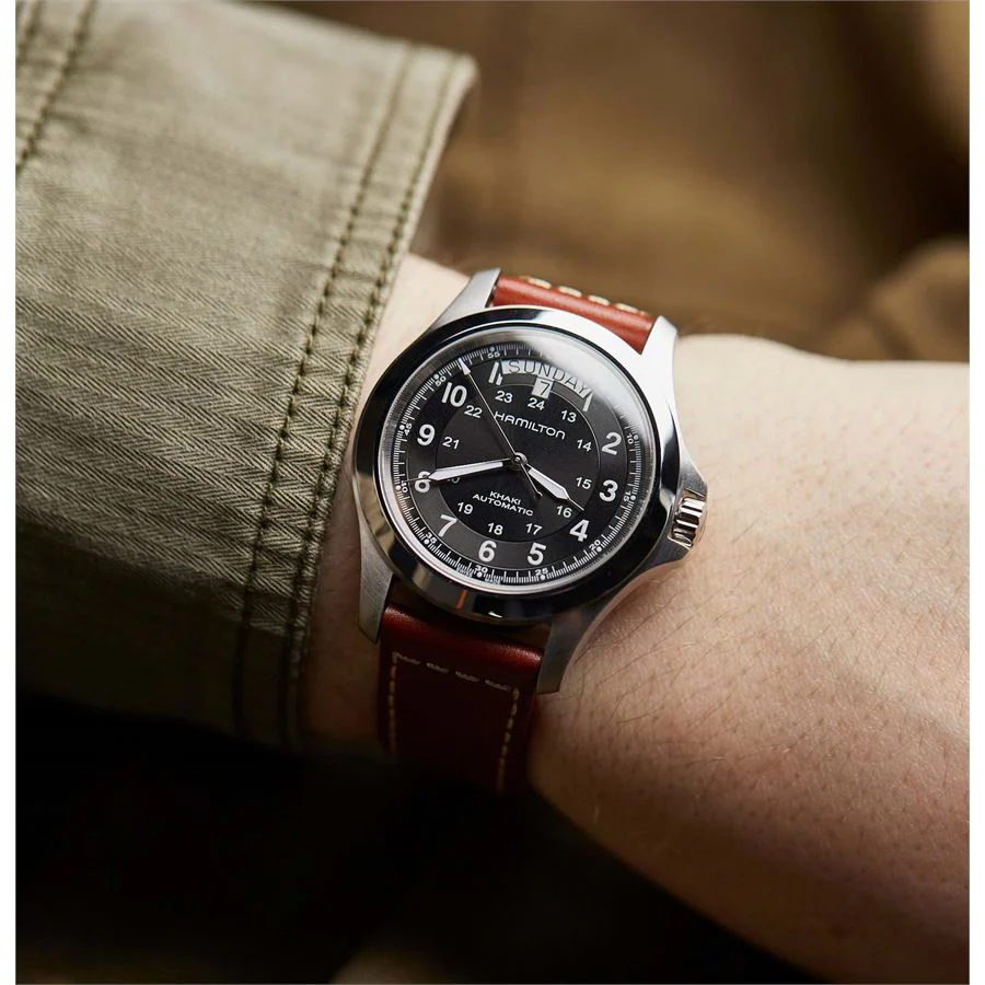 KHAKI FIELD Black / Leather Black Dial - Image 3