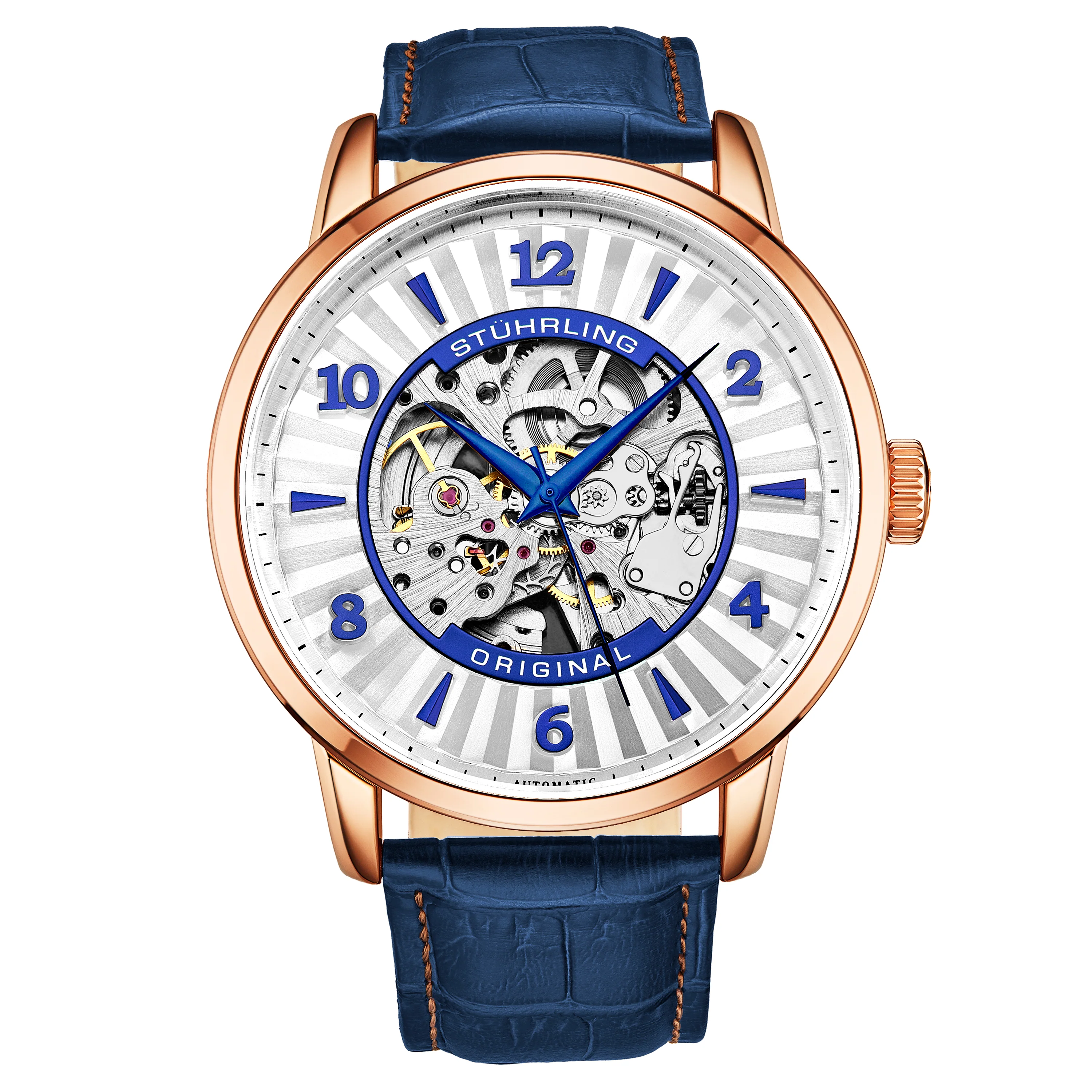 Legacy Blue/Silver/RG Leather | Silver Dial
