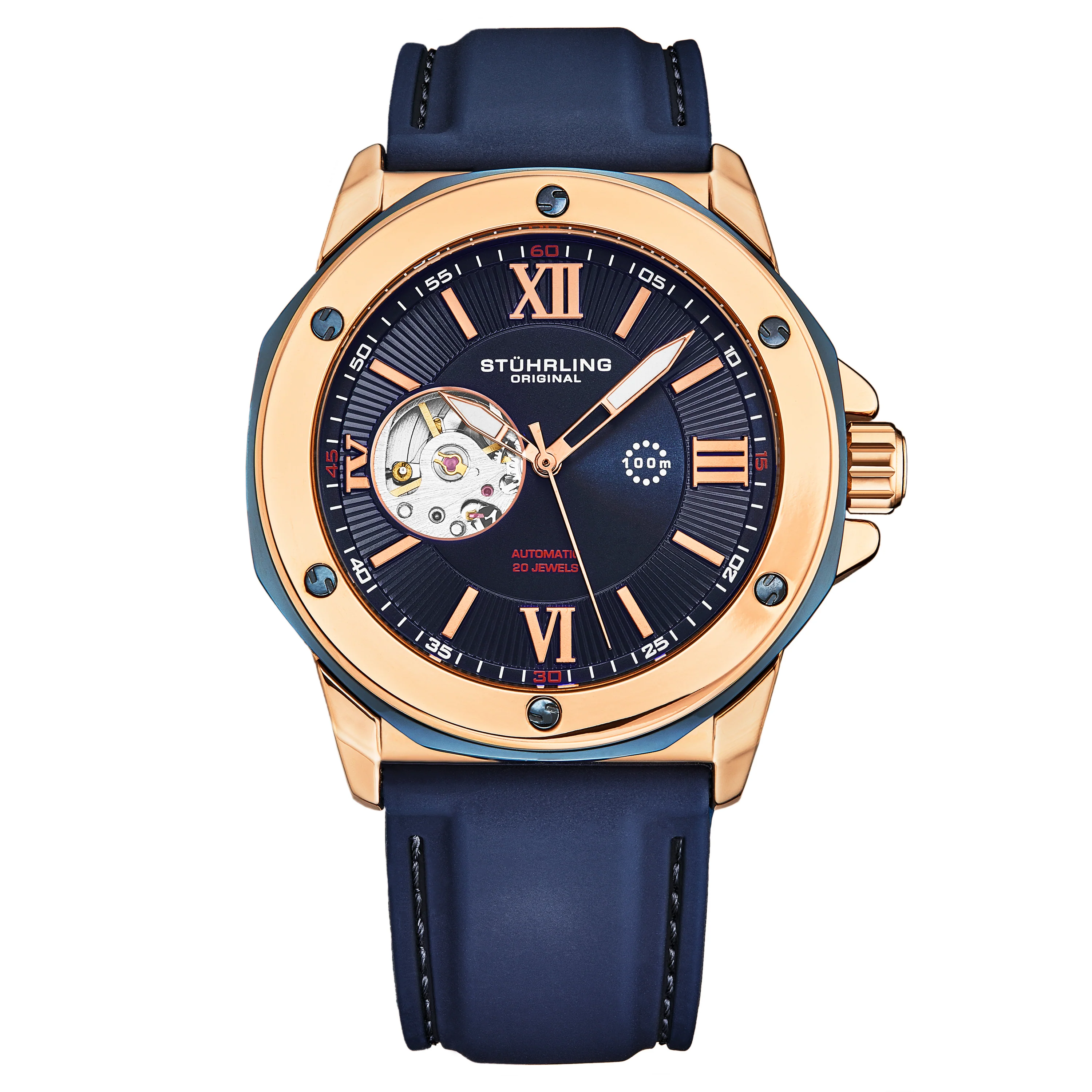 Legacy 4018 Rose/ Blue/Leather | Blue Dial
