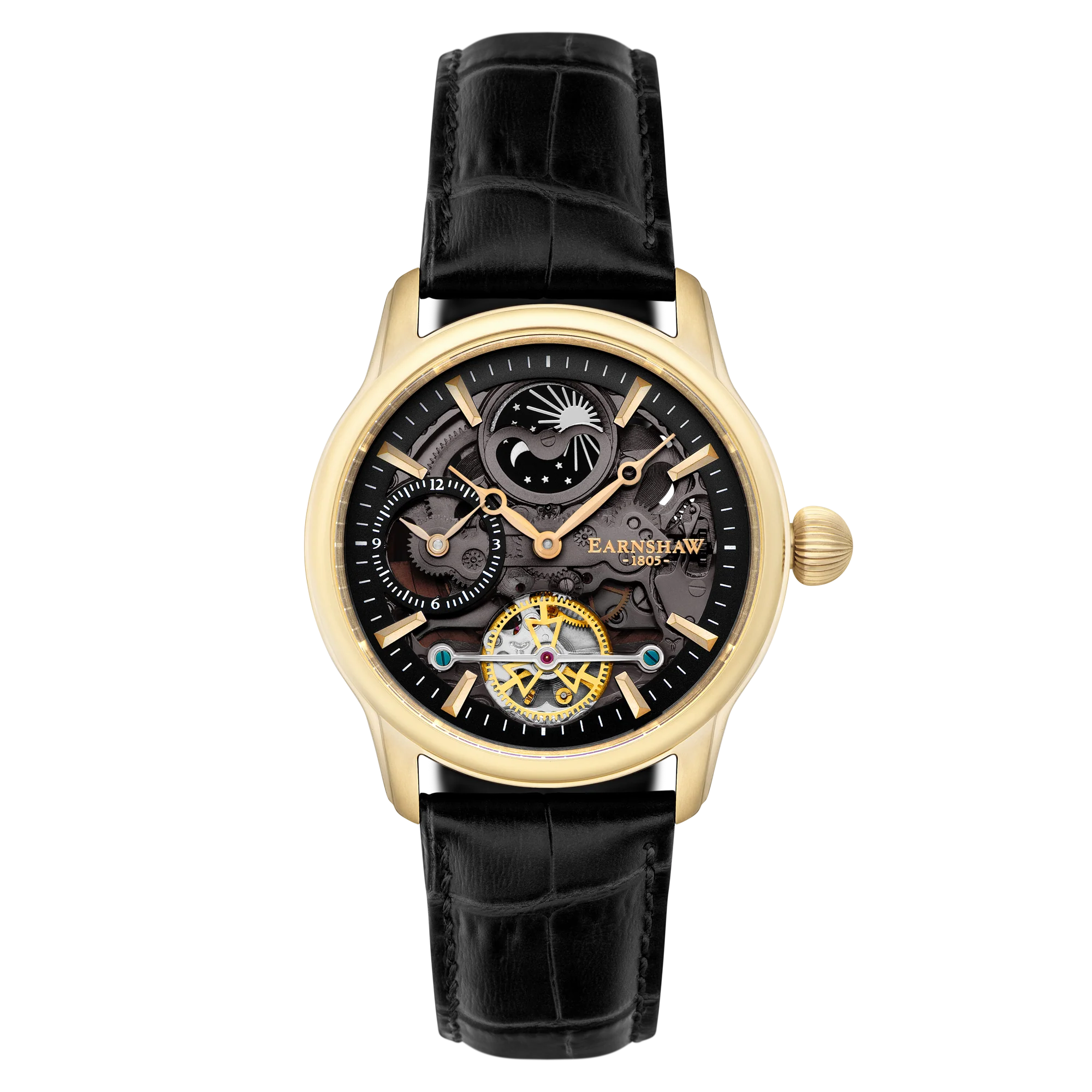 Longitude Shadow Automatic Black / Genuine Leather | Black Dial