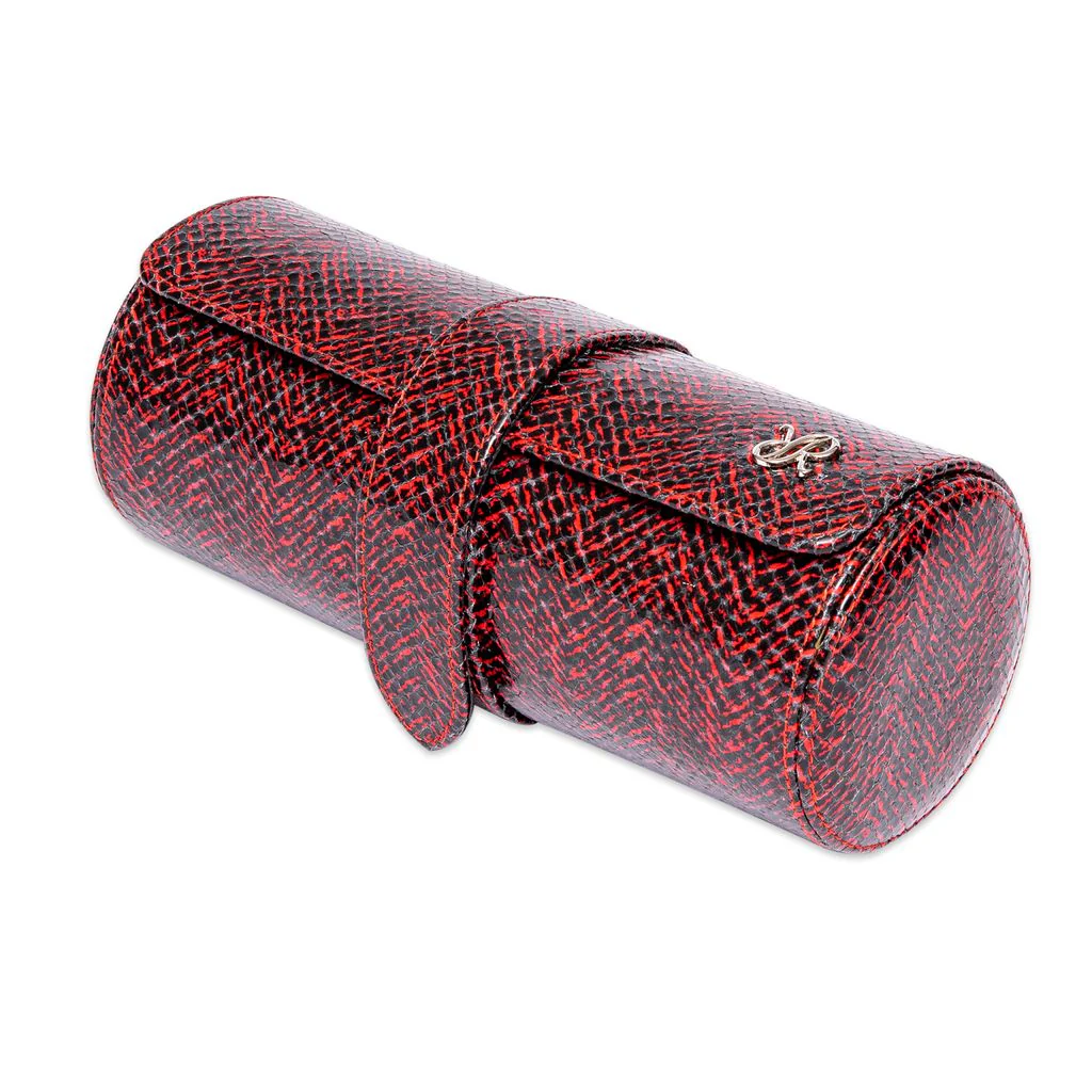 Marlow Leather Three-Watch Roll Red - Image 2
