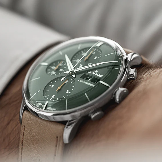 Meister Chronoscope Green Dial / Beige Ostrich Leather Strap Green Dial - Image 3