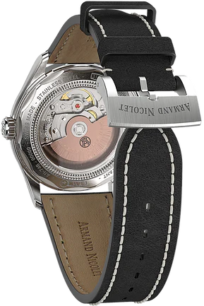 MO2-HS2 Jumping Hour Silver Dial / Black Leather Strap Silver Dial - Image 2