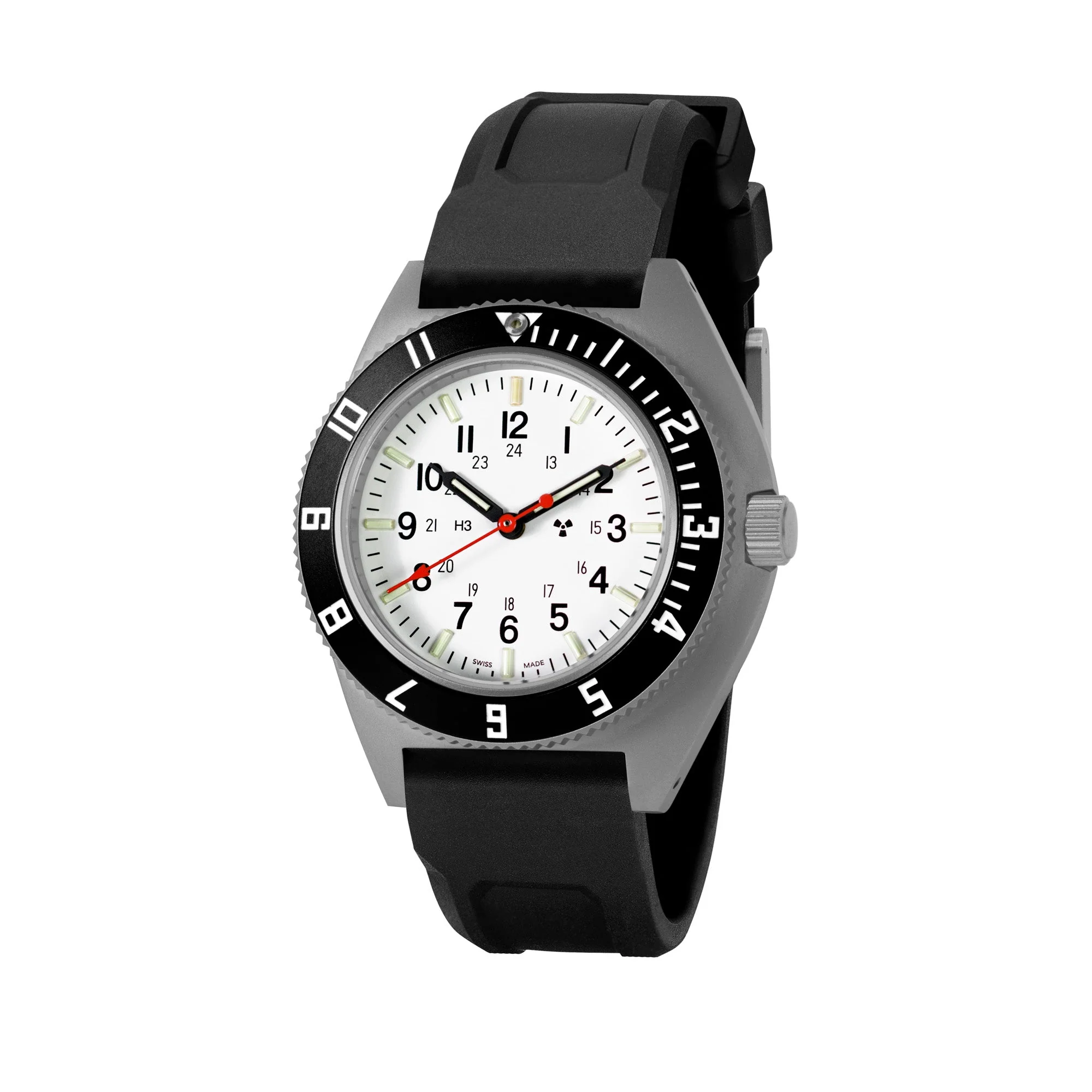 NAV, QUARTZ, SAPH, ARCTIC STERILE, COL: SS/BKPS 3PC RUBBER Arctic SSNAV on Rubber | Arctic Dial - Image 5