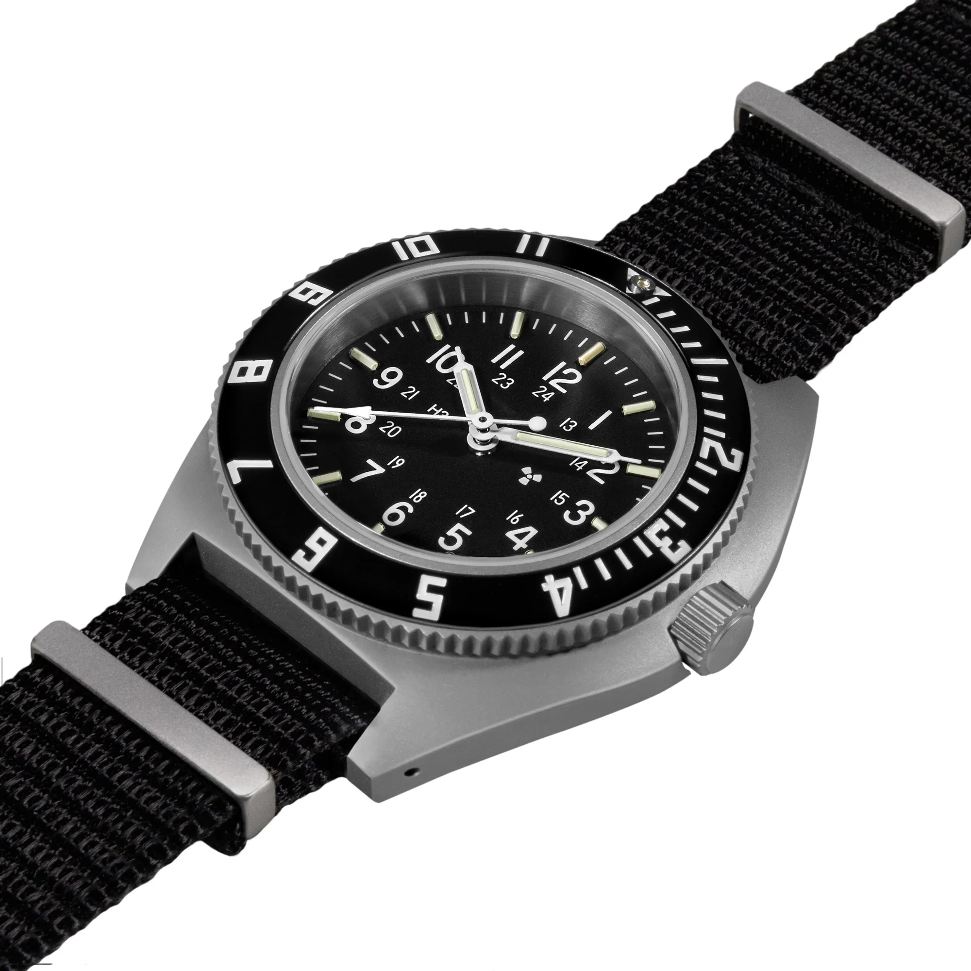 NAV, QUARTZ, SAPH, STE, COL: SS/BKPS DS NYLON 11" Black Sterile/Def Std | Black Dial - Image 2