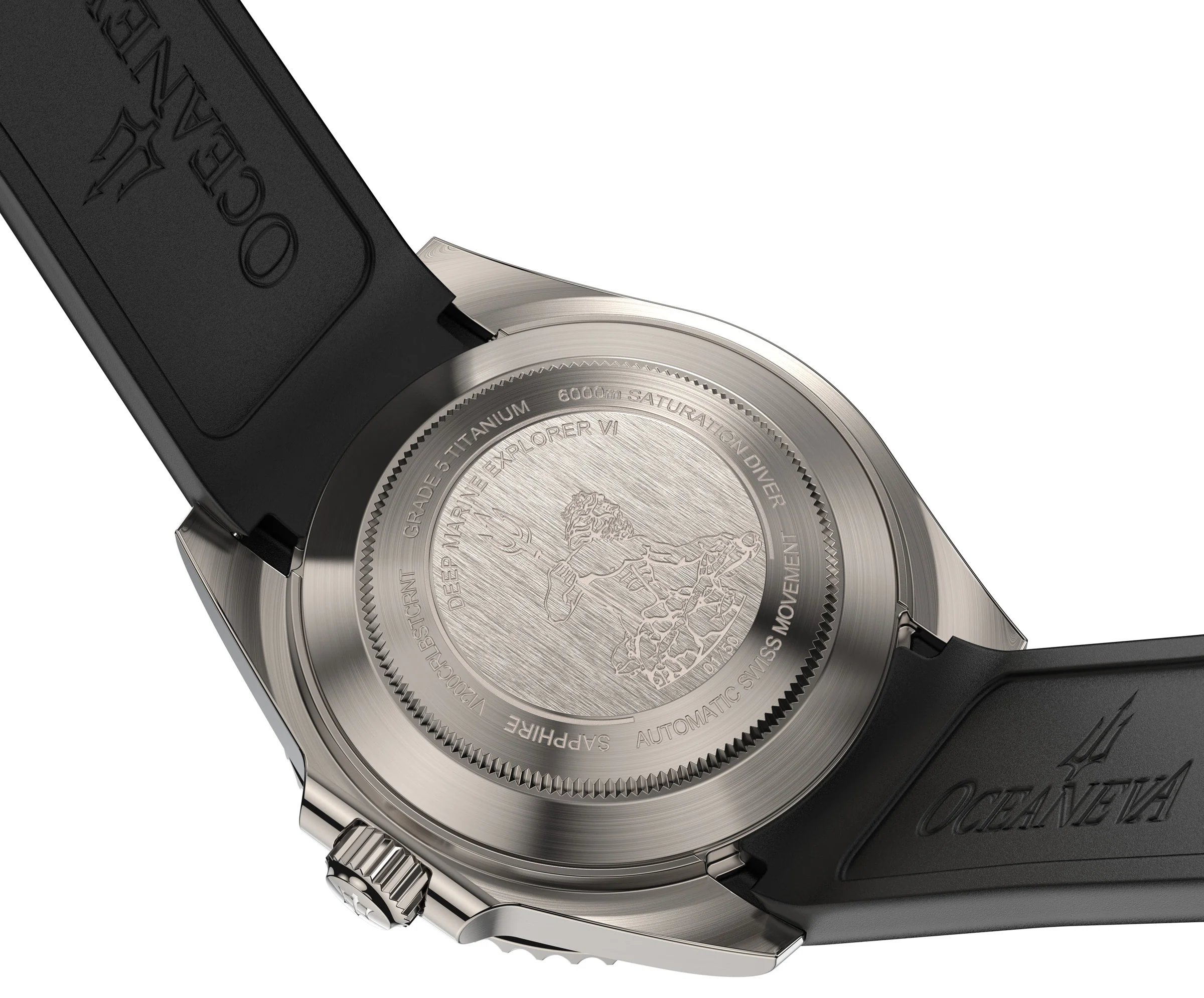 Oceaneva Deep Marine Explorer VI 6000M - Coral Titanium Automatic 6000m/CoralBurst | Coral Red Dial - Image 9