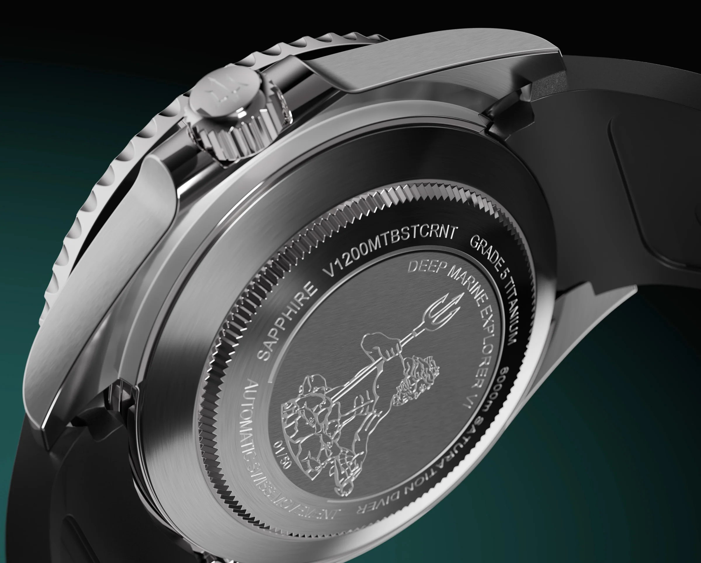Oceaneva Deep Marine Explorer VI 6000M - Mint Titanium Automatic 6000m/MintBurst | Mint Dial - Image 12