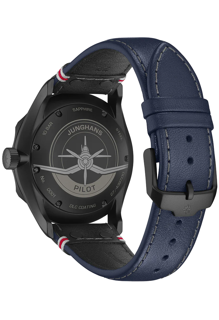 Pilot Automatic Navy Blue Navy Blue Dial / Blue and Black Riveted Leather Strap Navy Blue Dial - Image 3