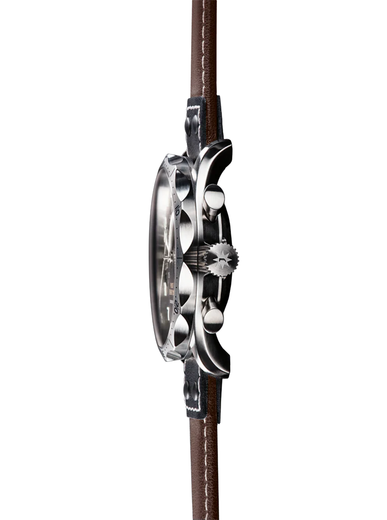 Pilot Chronoscope Black Dial / Riveted Brown and Black Leather Strap Black Dial - Image 3