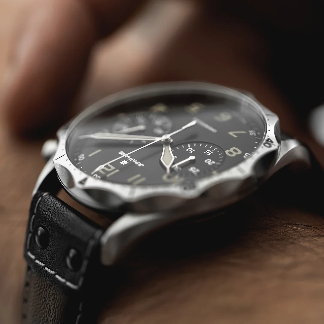 Pilot Chronoscope Black Dial / Riveted Brown and Black Leather Strap Black Dial - Image 5